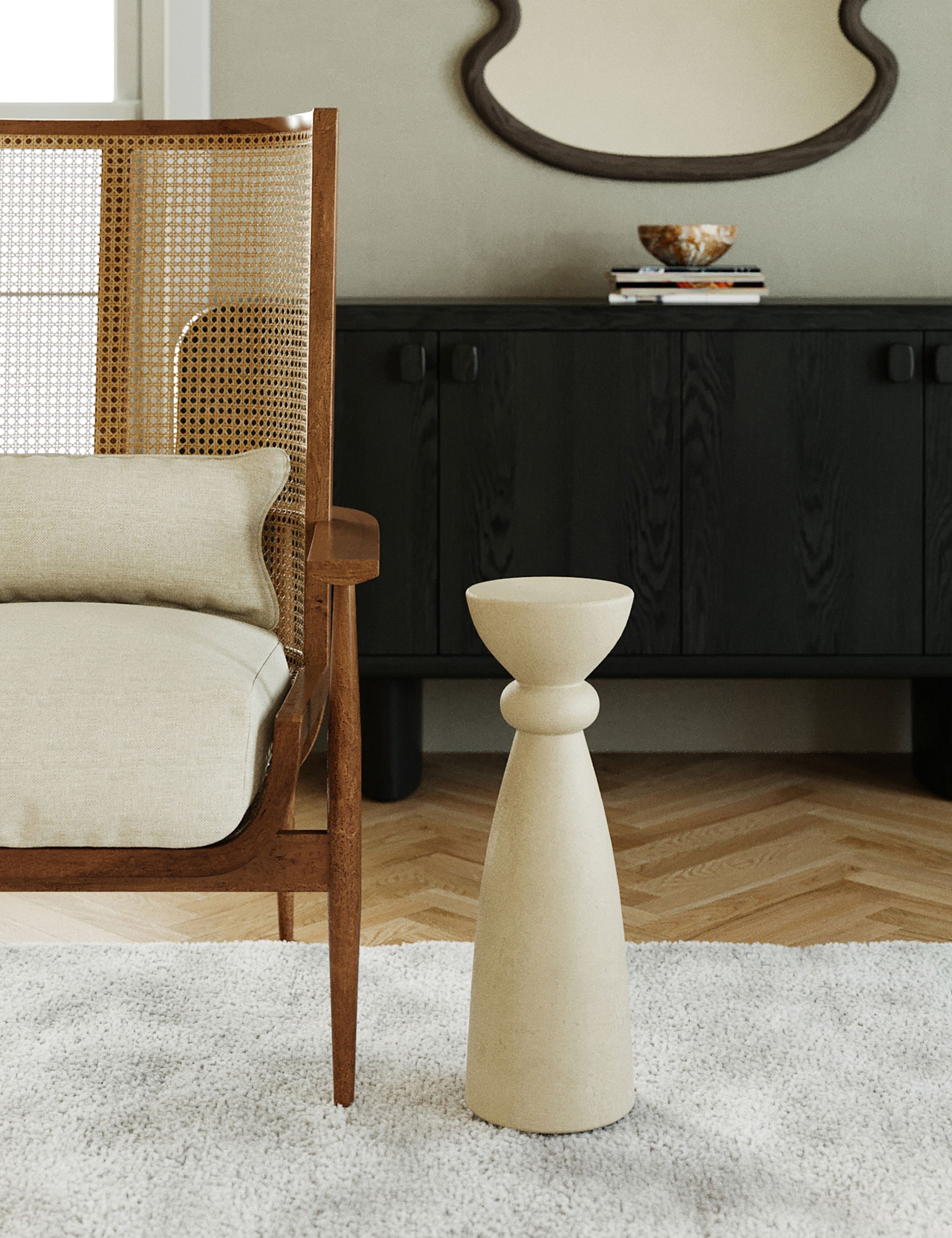 Albin Indoor / Outdoor Side Table : Cream