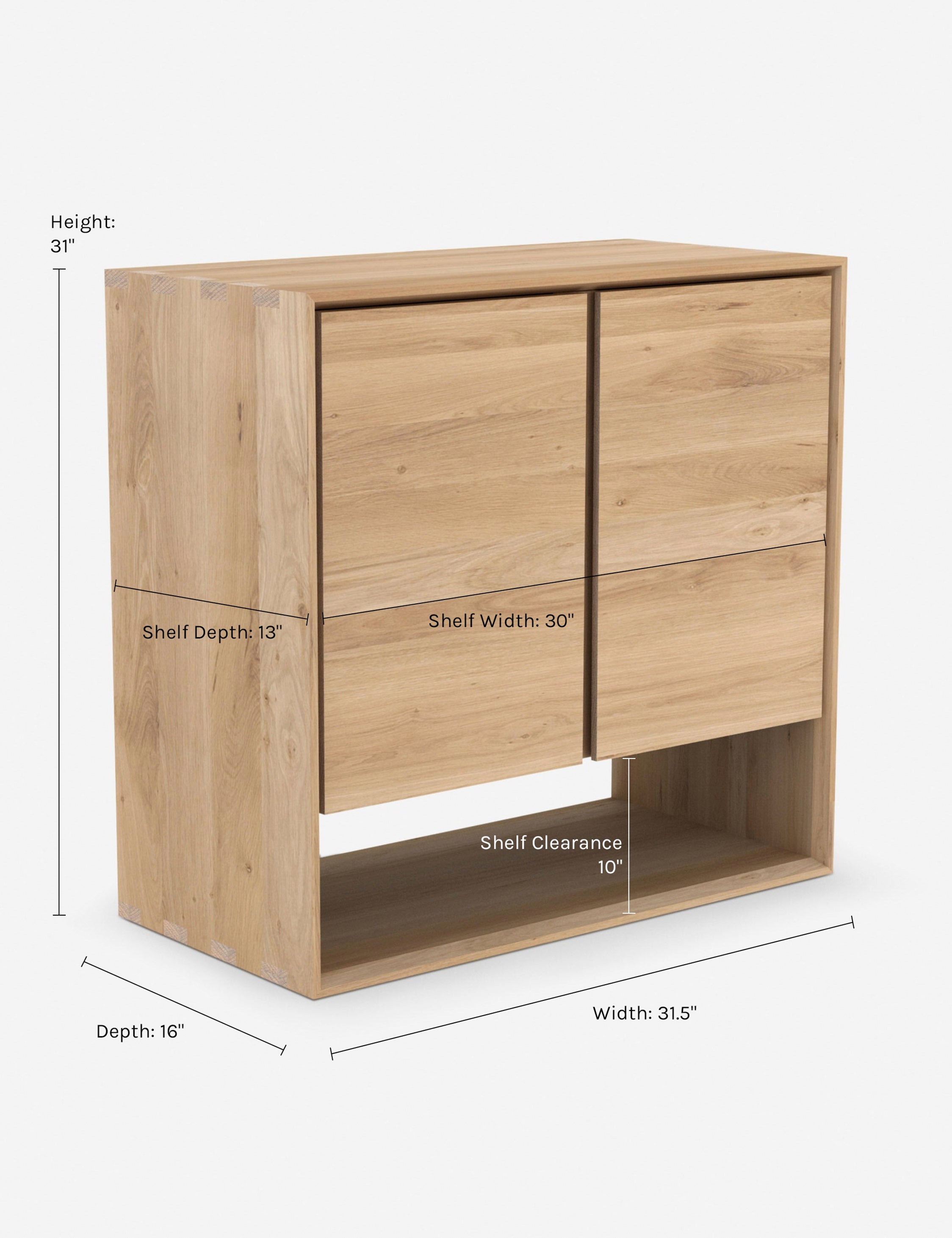 Dimensions on the Lark 2 Door Sideboard