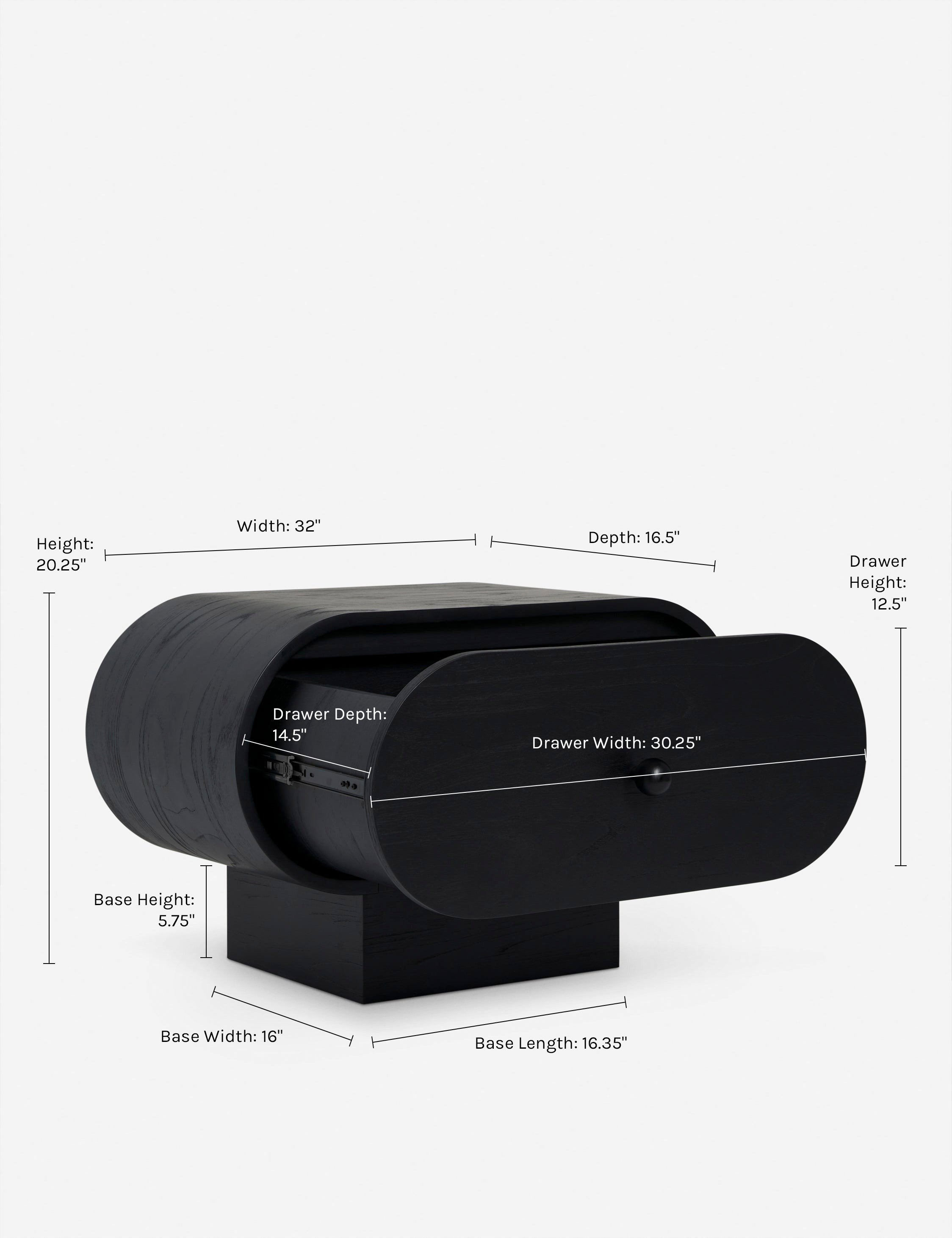 Dimensions on the Laughlin Nightstand