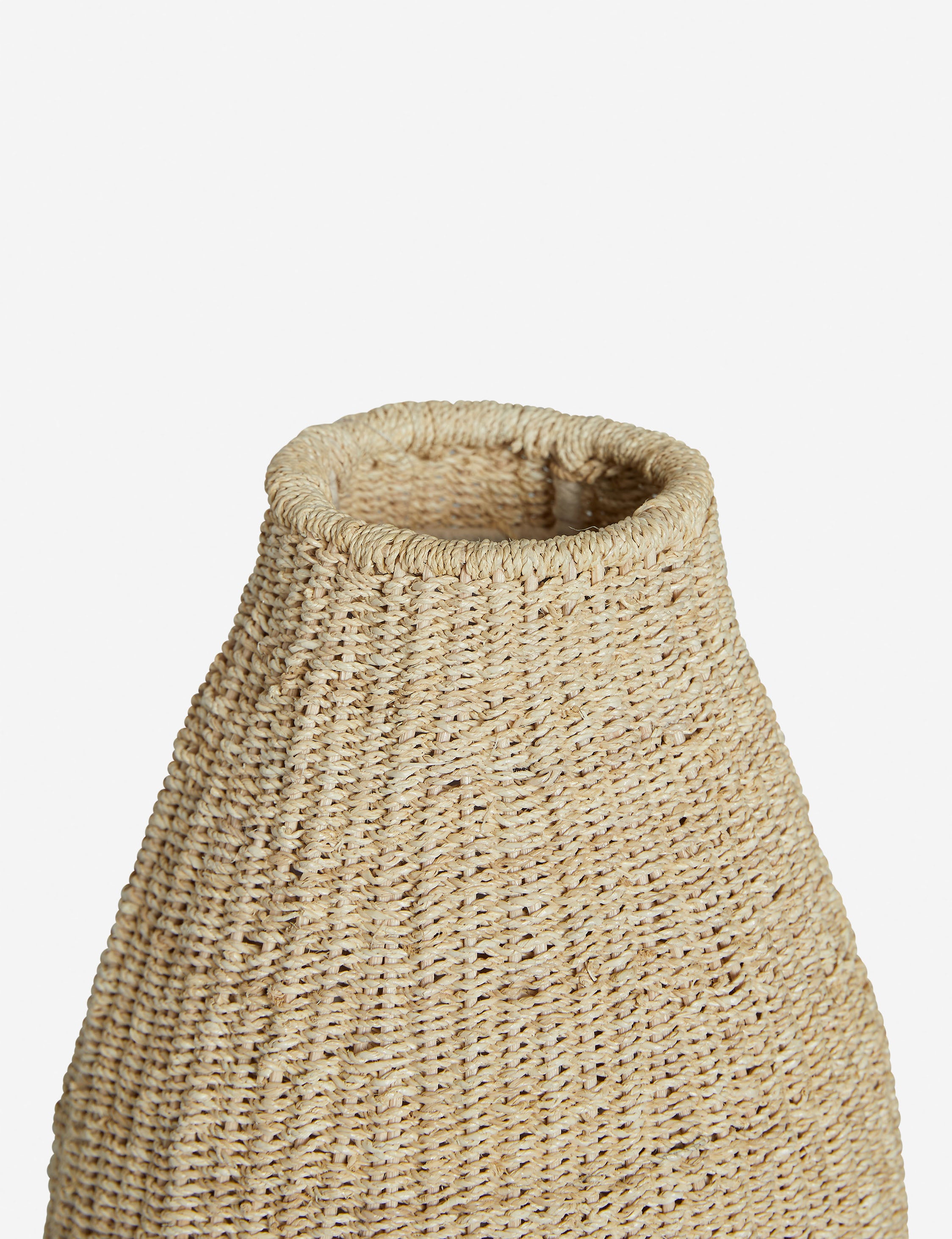 Top of the Lilia woven decorative floor vase.