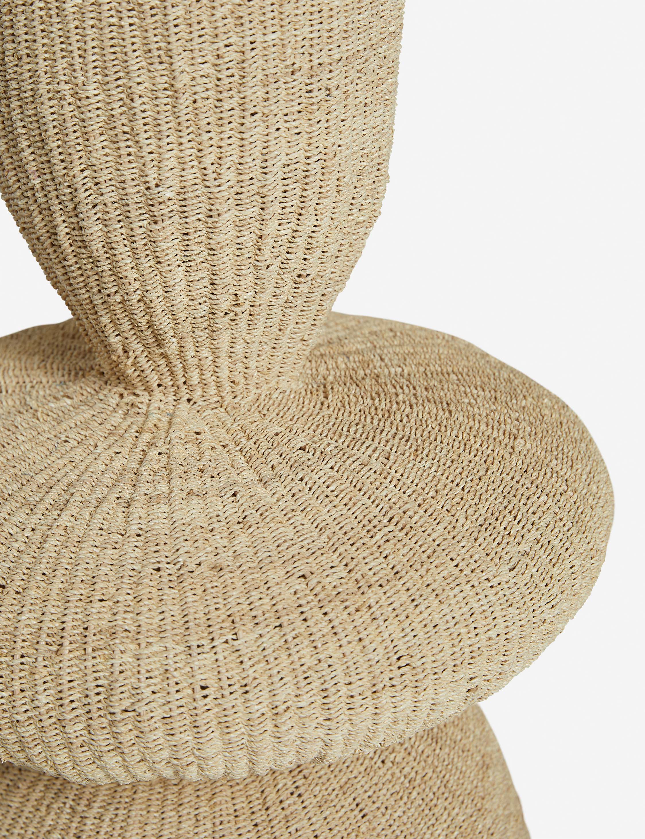 Close up of the Lilia woven decorative floor vase.