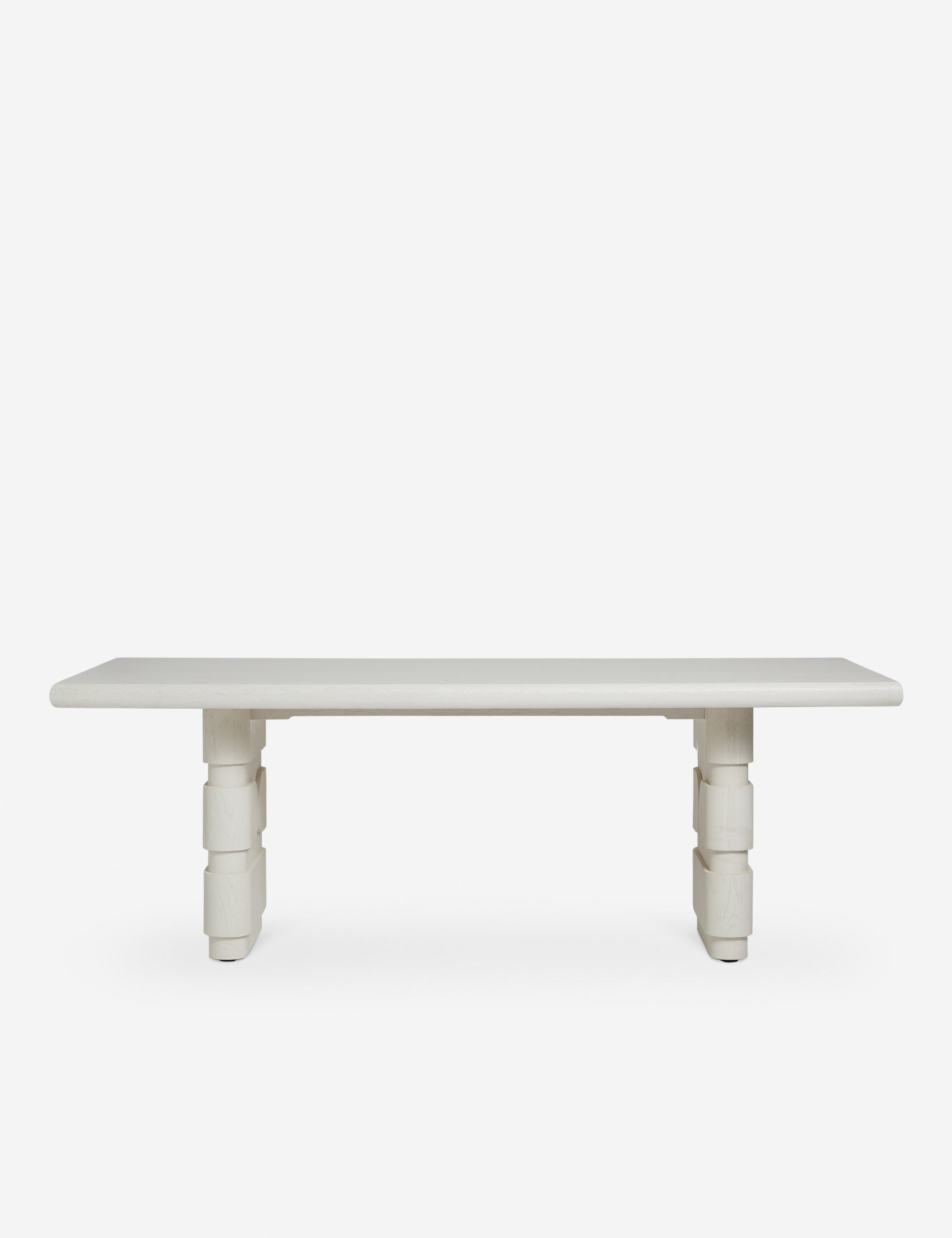 Lowen double pedestal base white washed dining table.