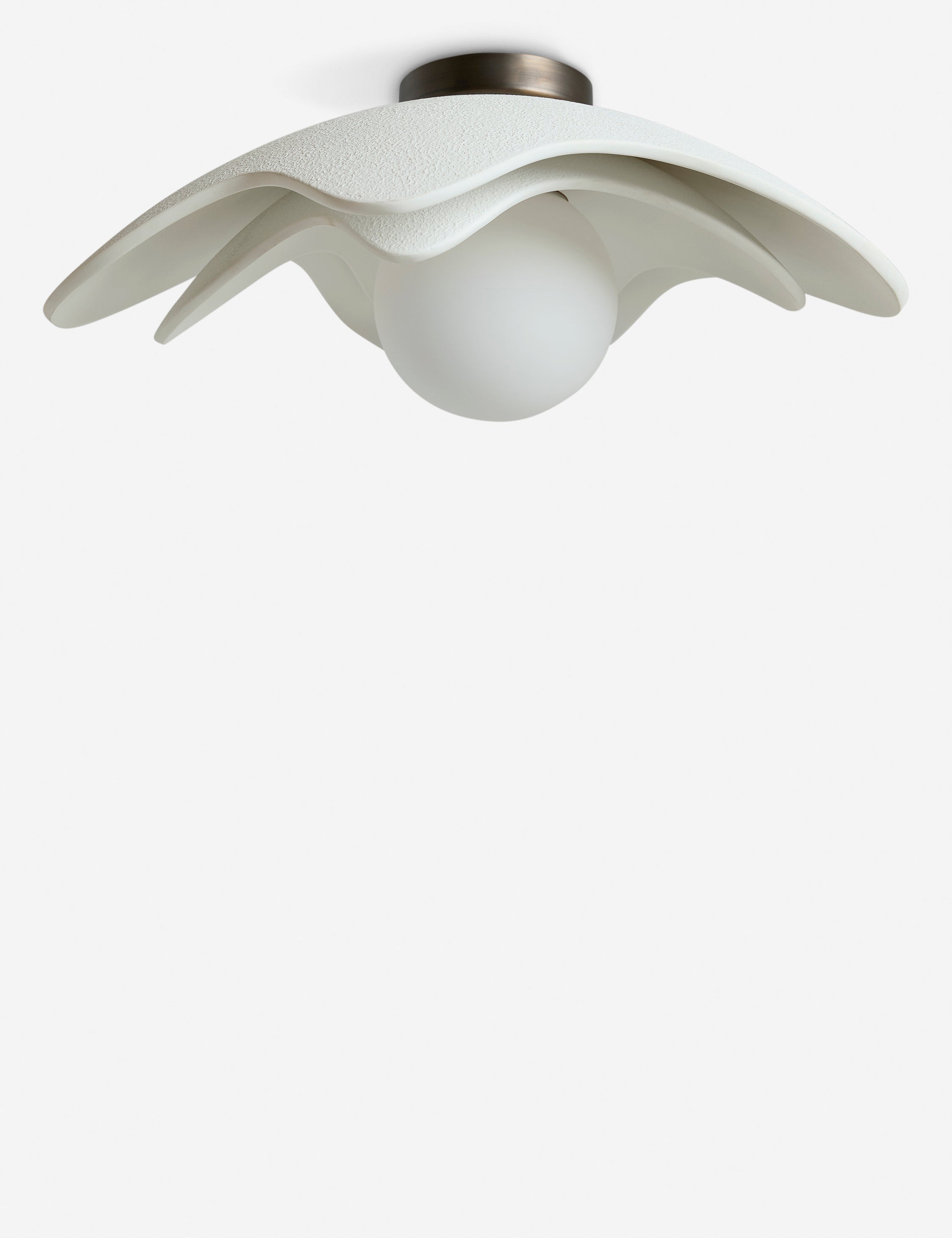 Soft Petal matte white floral silhouette flush mount light