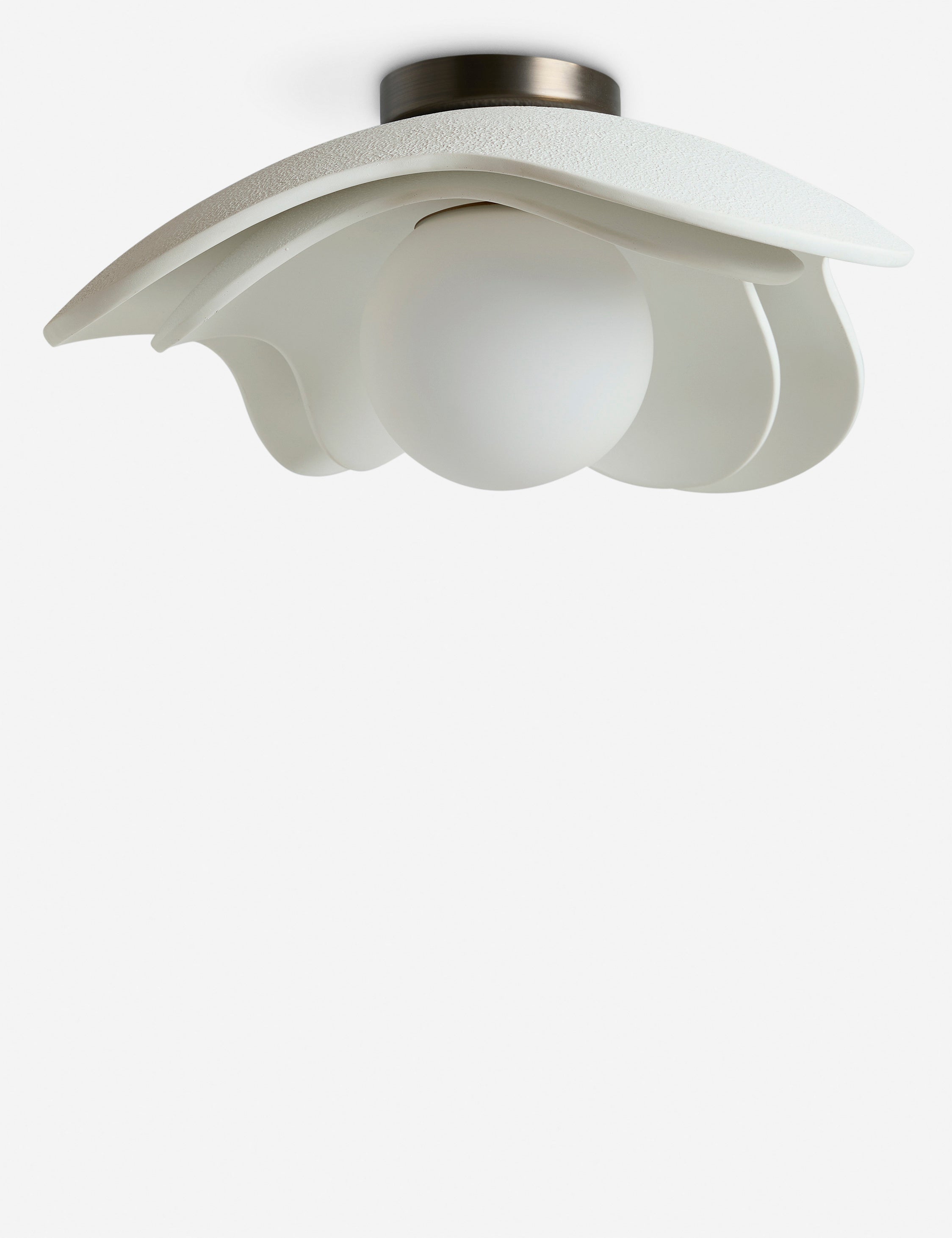 Soft Petal matte white floral silhouette flush mount light