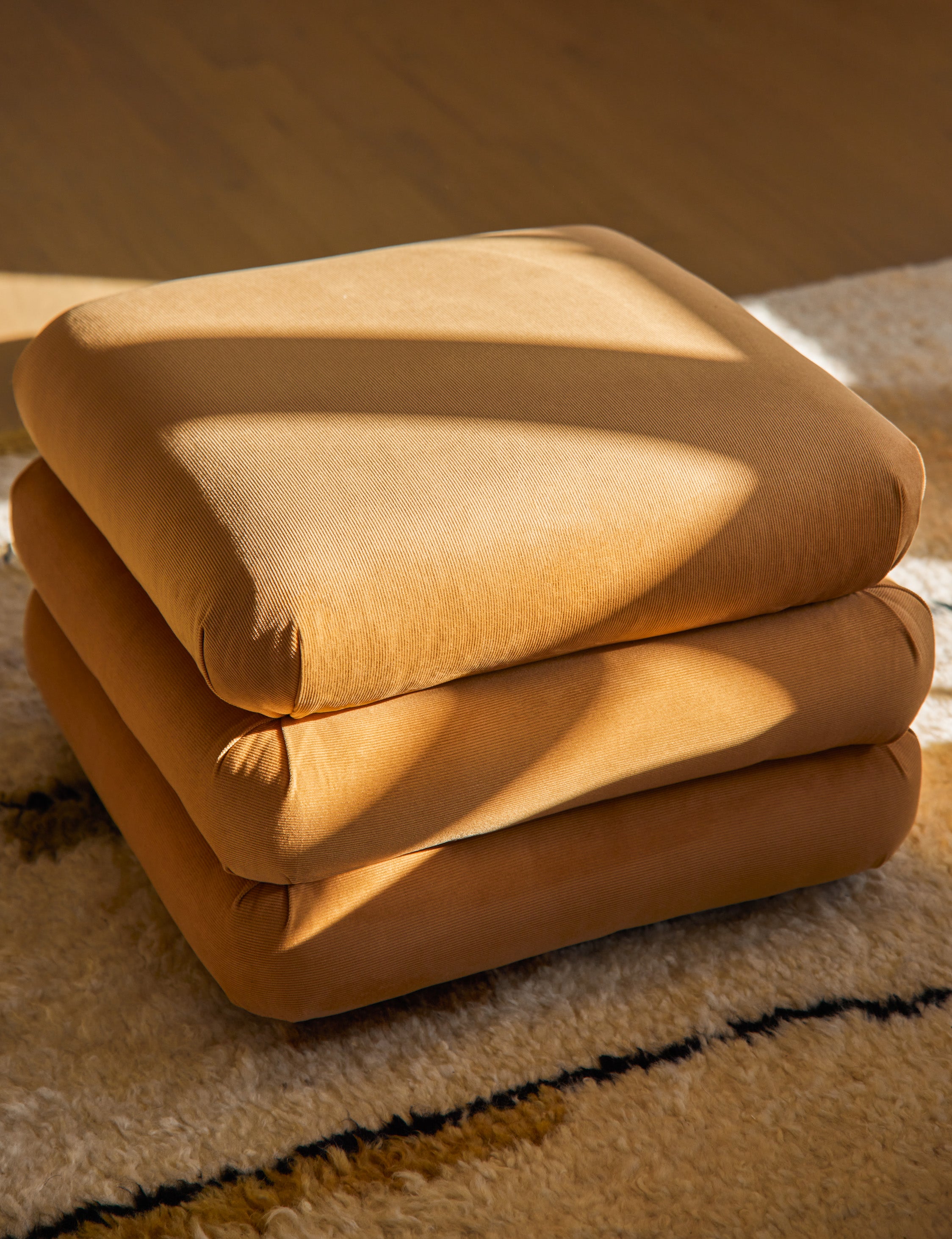 Babs Ottoman by Sarah Sherman Samuel : Brown Basket Boucle