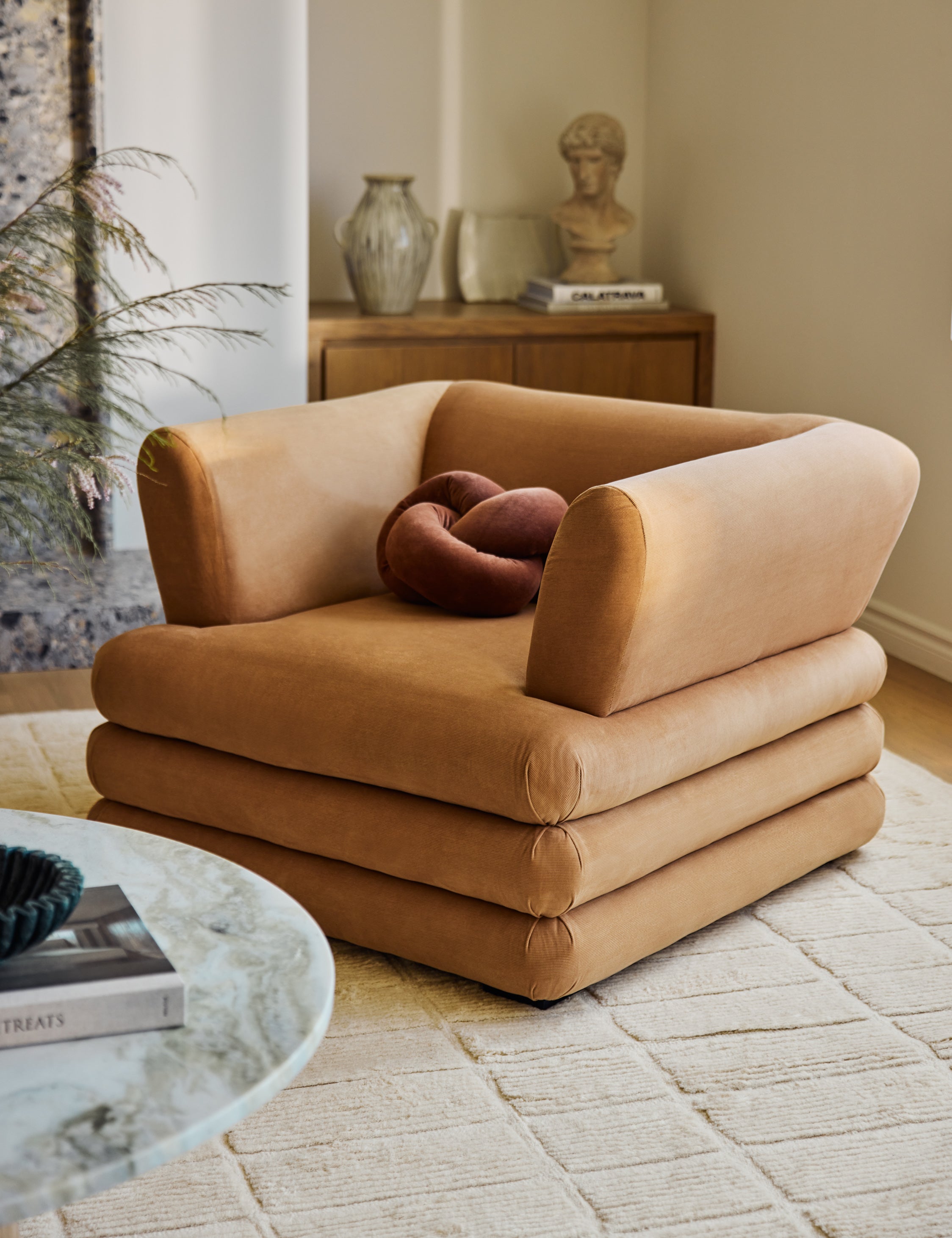 Babs Accent Chair by Sarah Sherman Samuel : Brown Basket Boucle