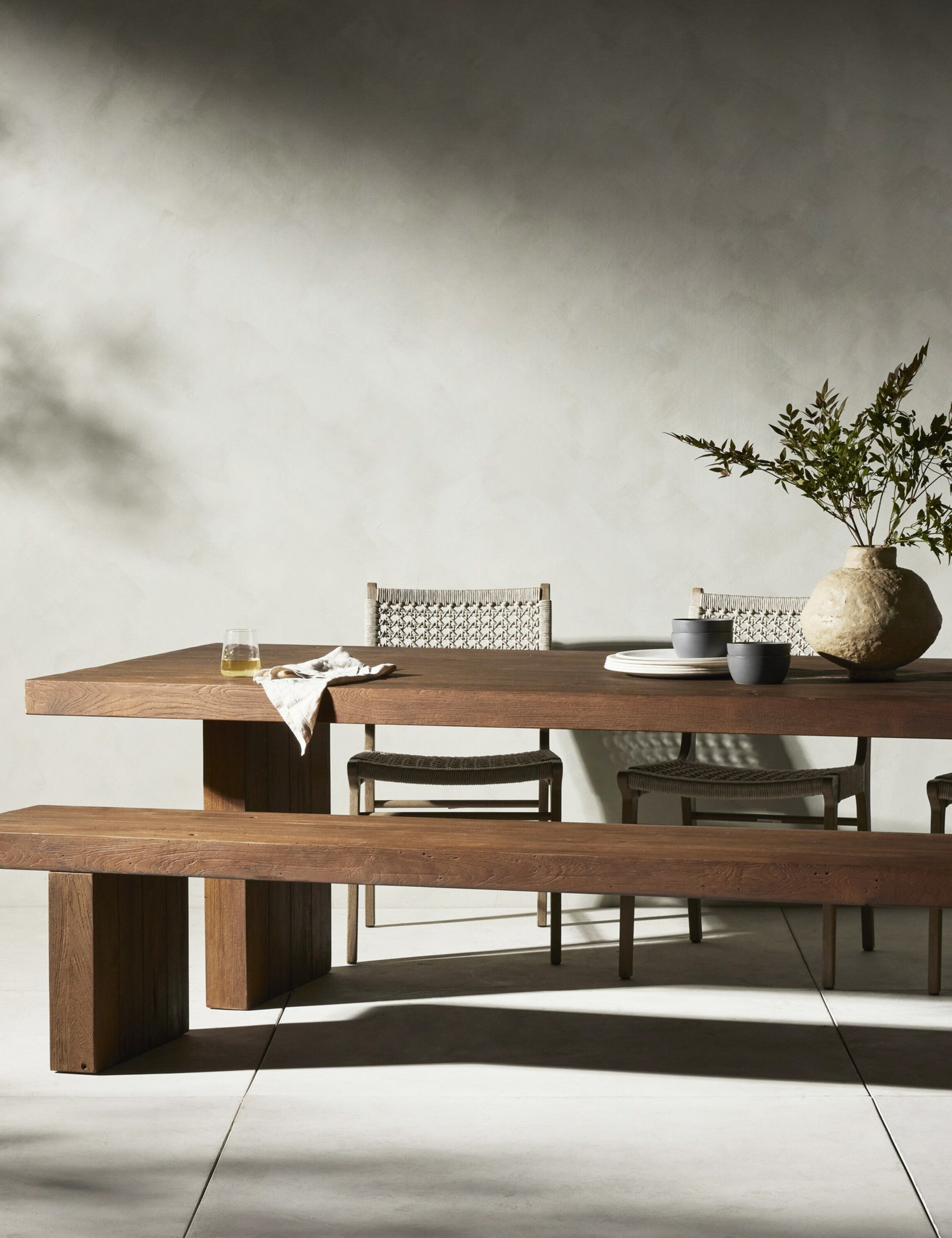 Levy Indoor / Outdoor Dining Table : Brown / 96