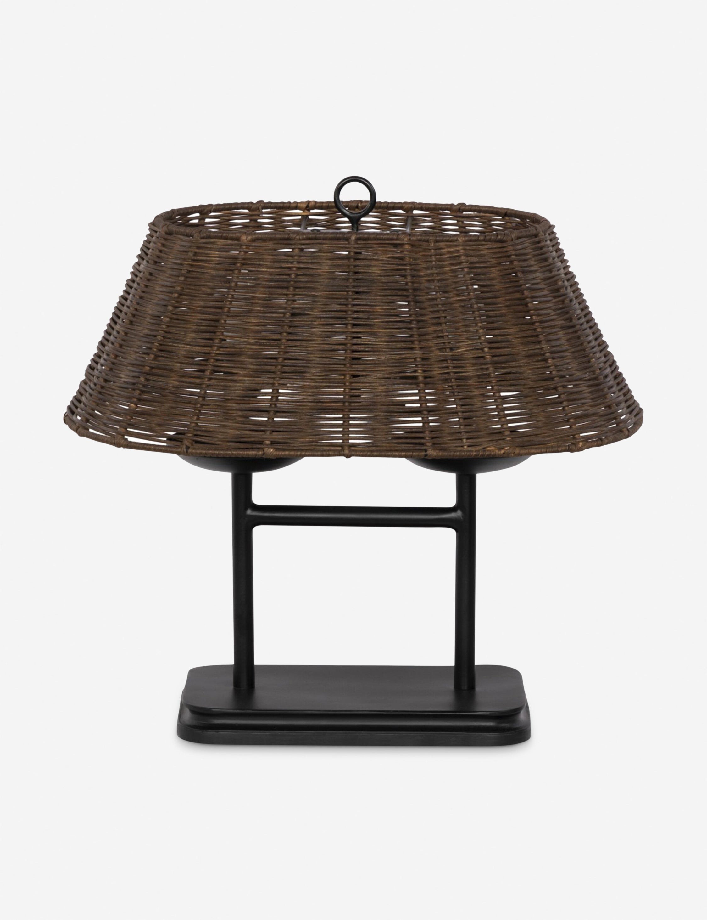 Teulon basketweave wicker double-post table lamp