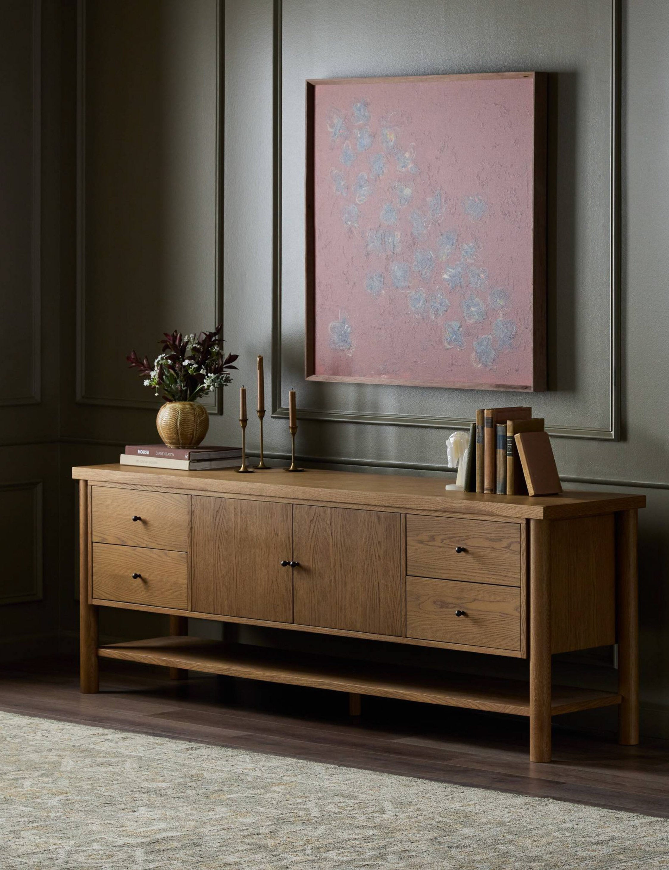 Kisner Media Console : Natural Oak