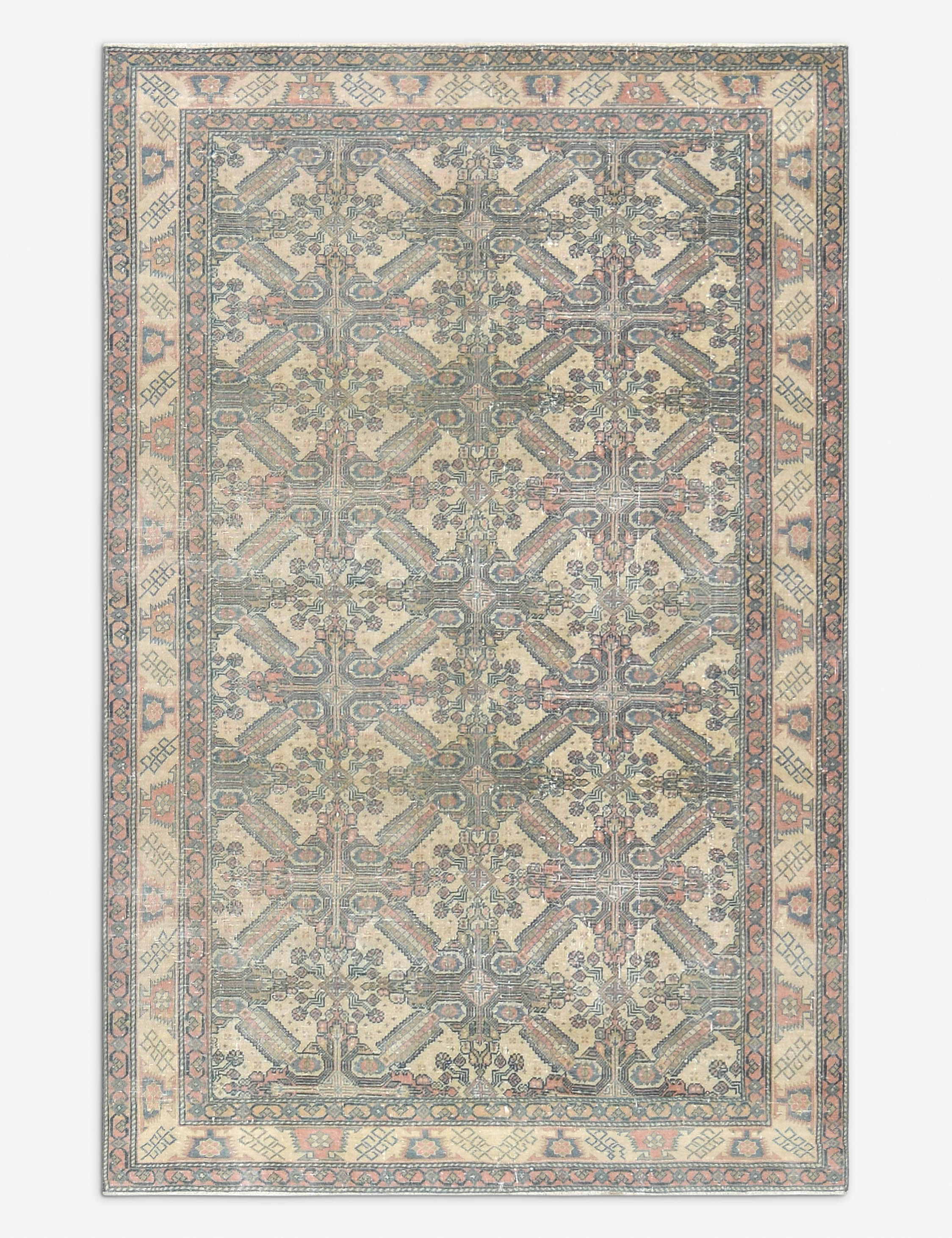 Vintage Turkish Hand-Knotted Wool Rug No. 422, 4'4