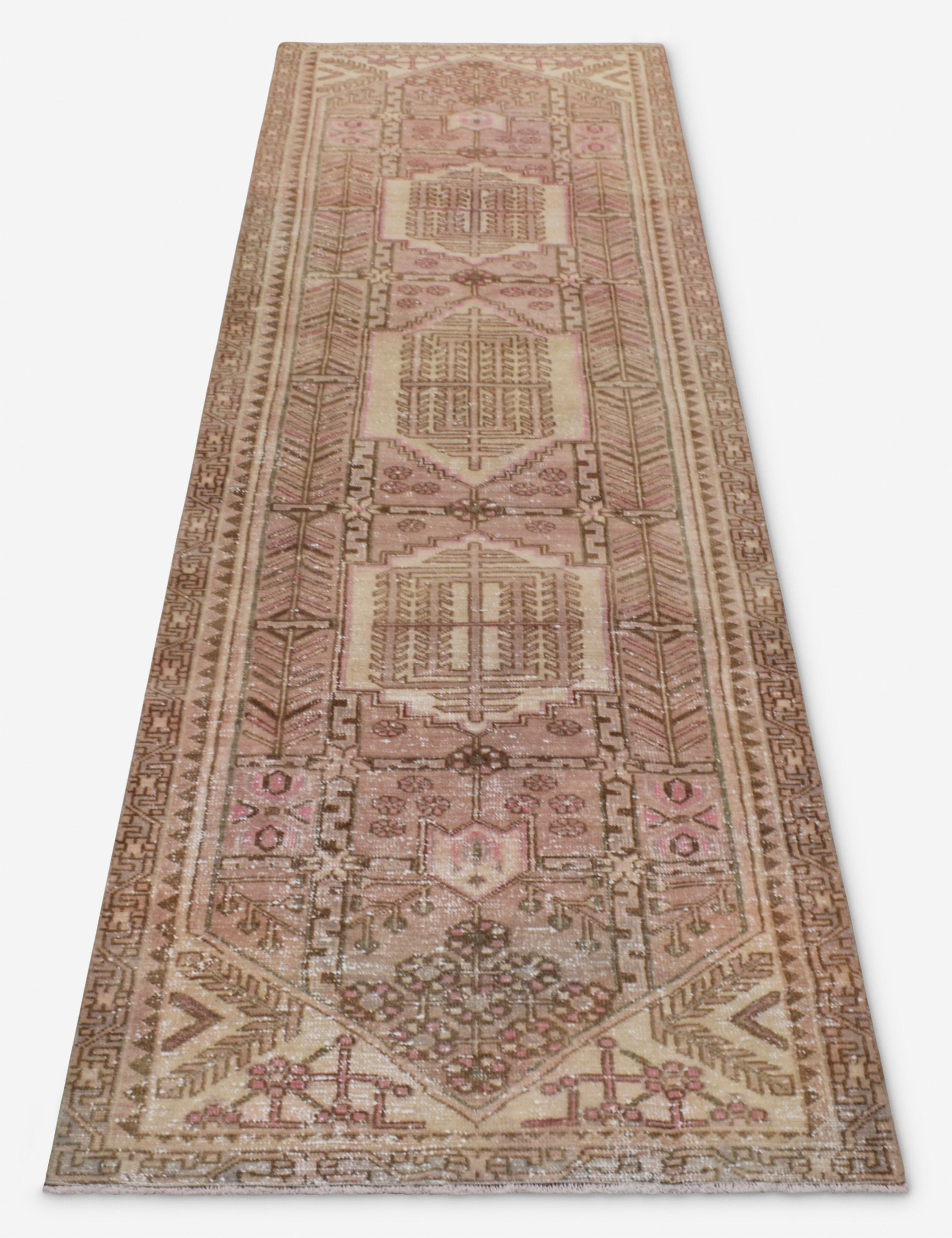 Vintage Turkish Hand-Knotted Wool Runner Rug No. 255, 3'2
