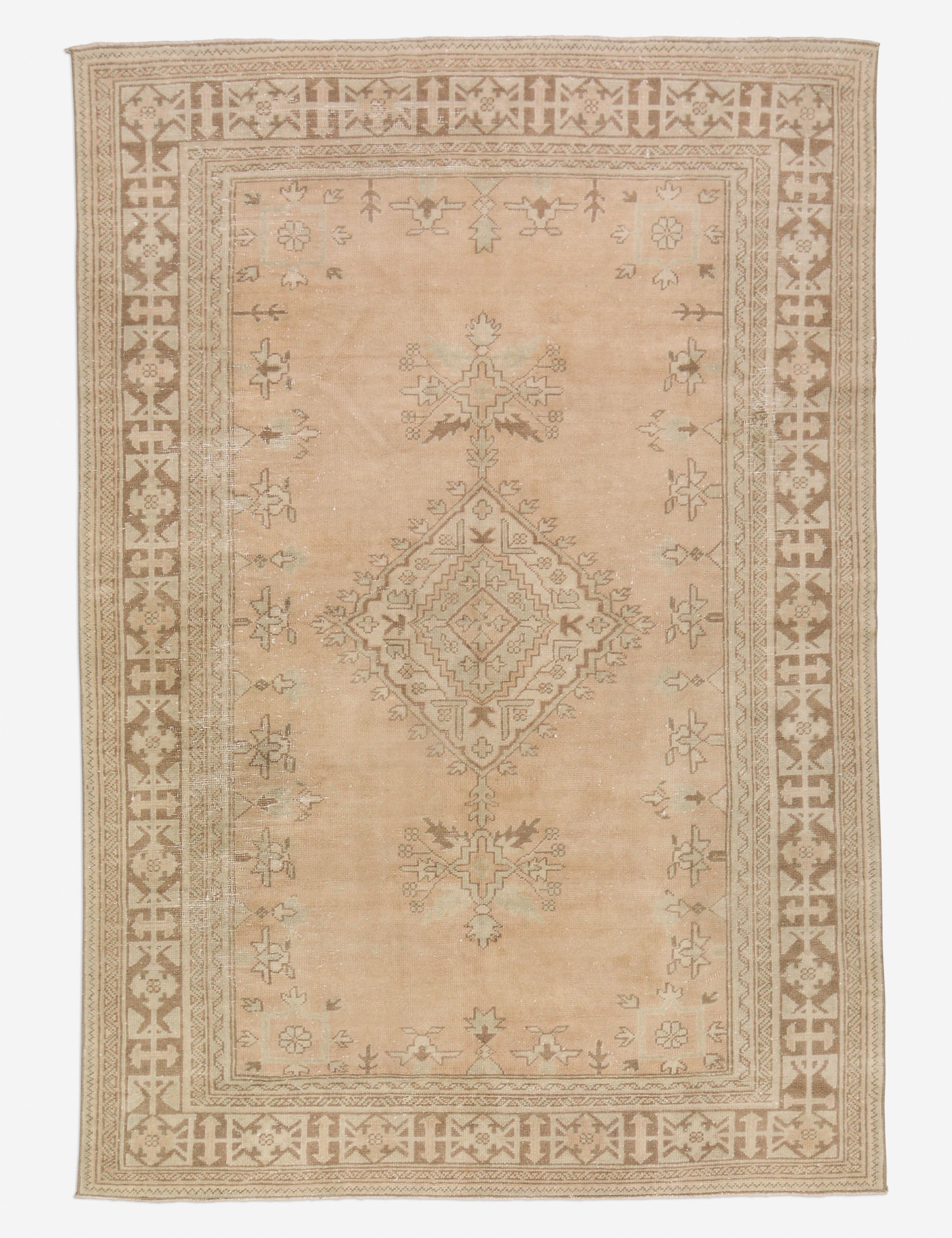 Vintage Turkish Hand-Knotted Wool Rug No. 418, 6'5