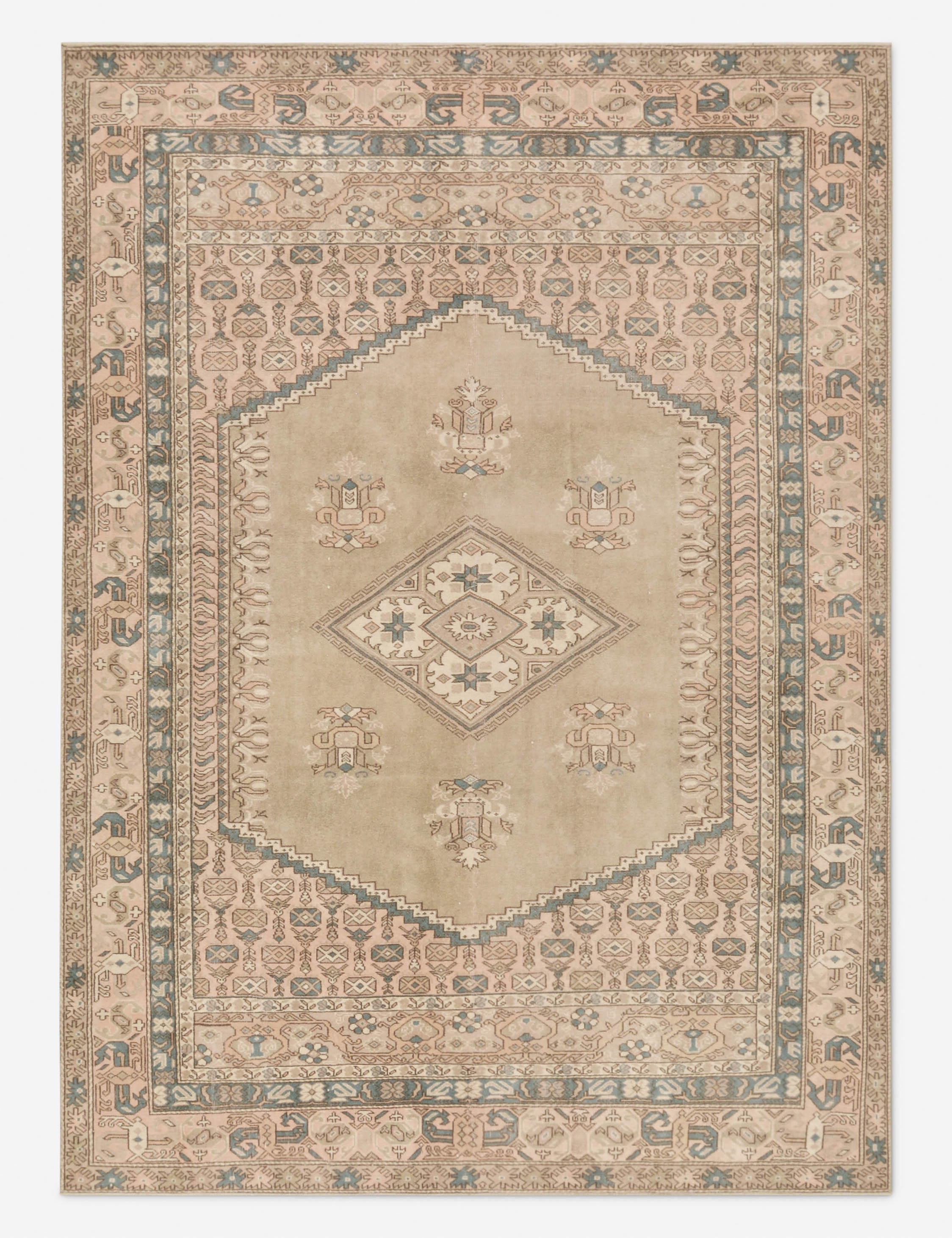 Vintage Turkish Hand-Knotted Wool Rug No. 419, 6'6