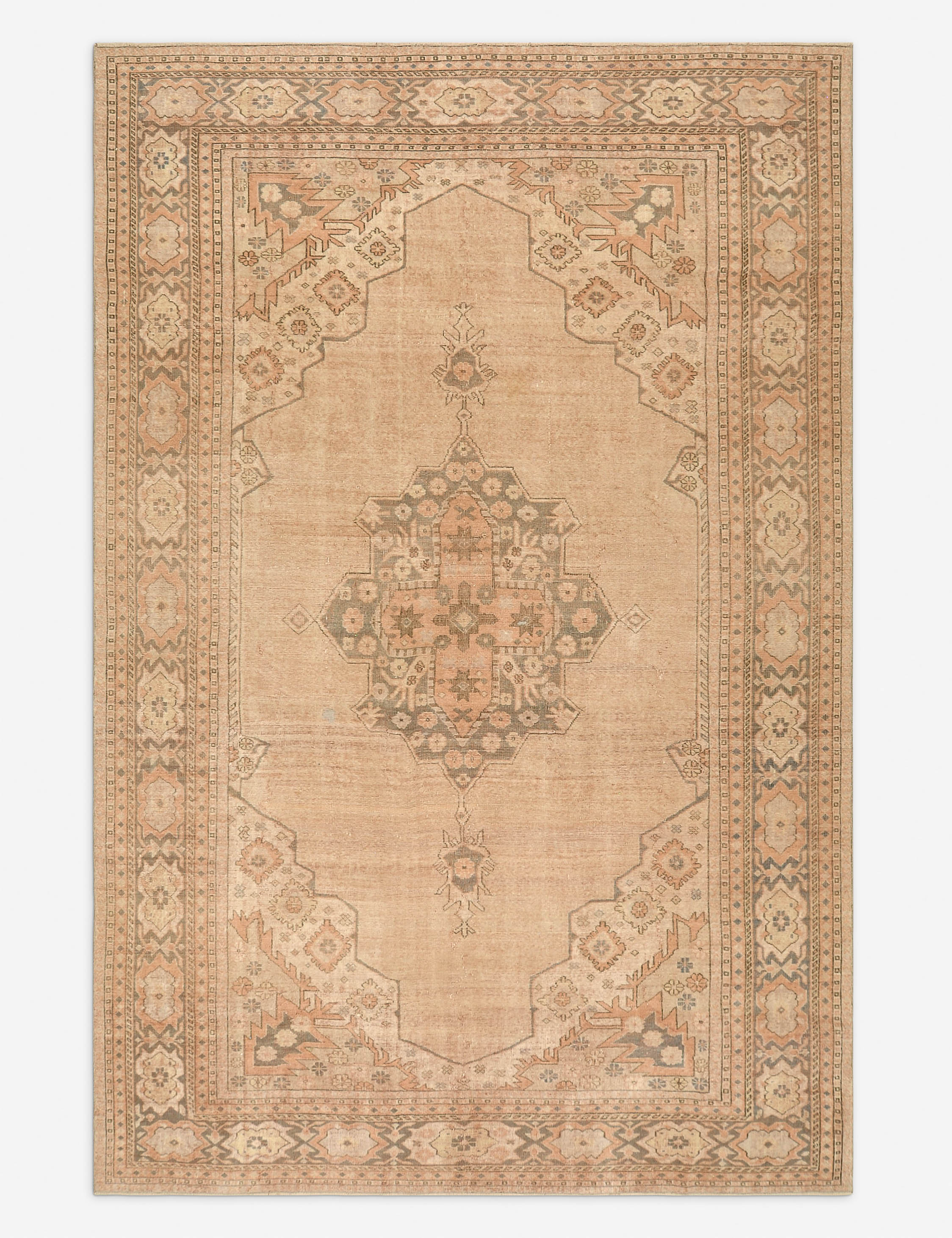 Vintage Turkish Hand-Knotted Wool Rug No. 414, 7' x 10'6