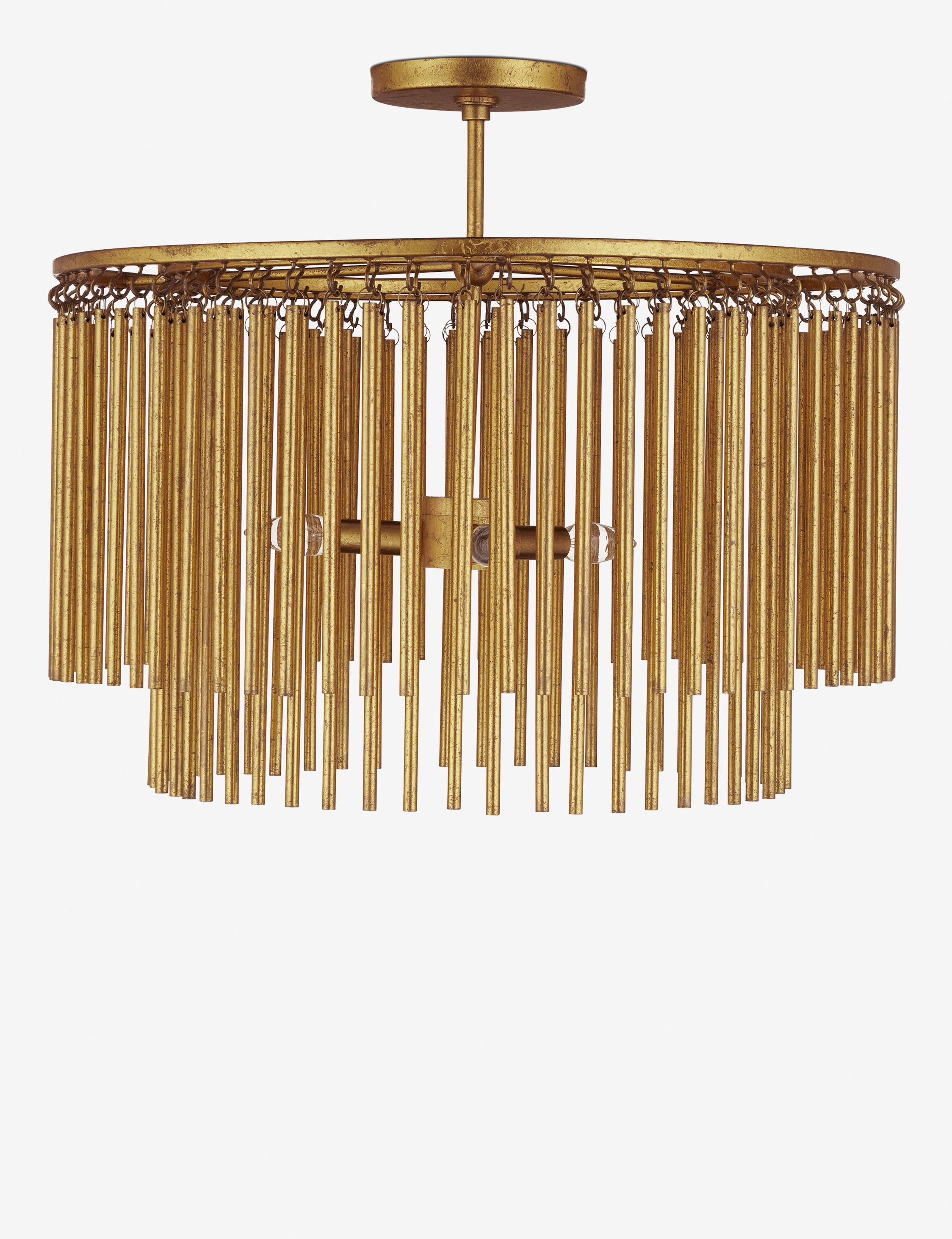 Saint-Yves modern tiered vertical rod flush mount light