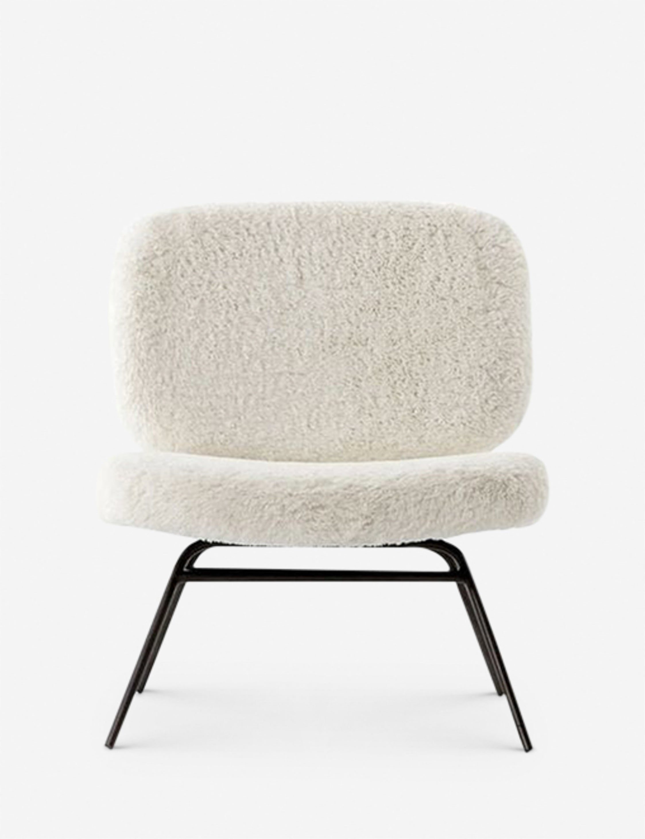 Amanda white plush upholstered accent chair