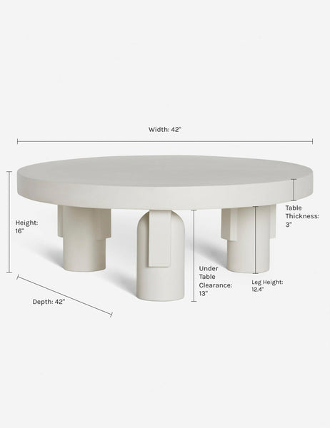 | Dimensions on the Anja Coffee Table
