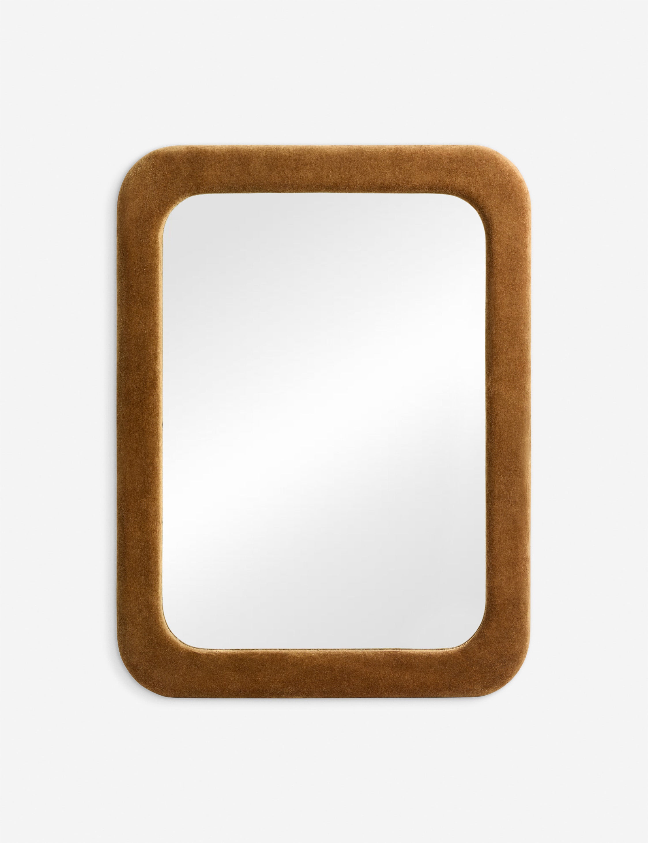 Annalee velvet upholstered mantel mirror