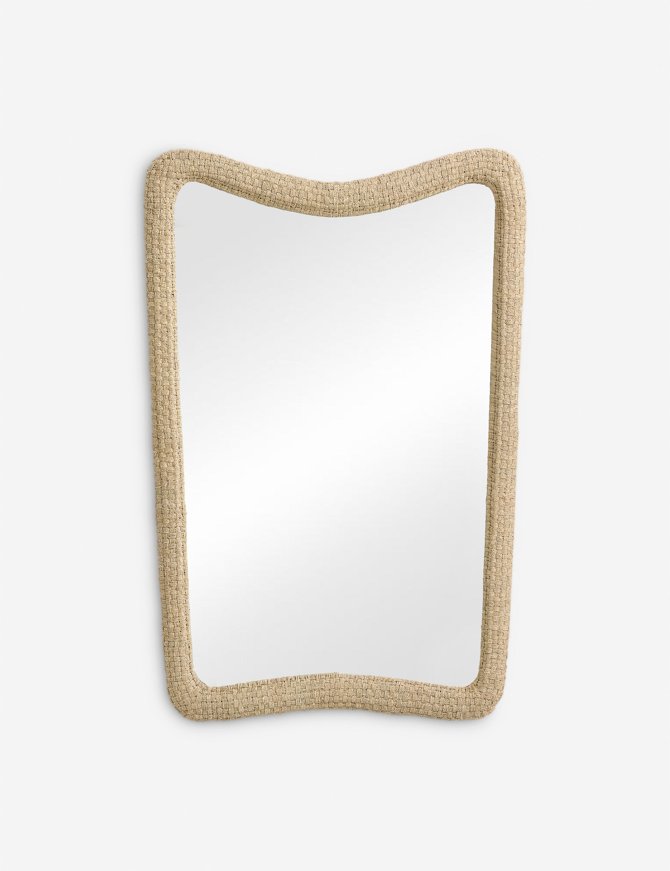 Anora woven wavy frame wall mirror