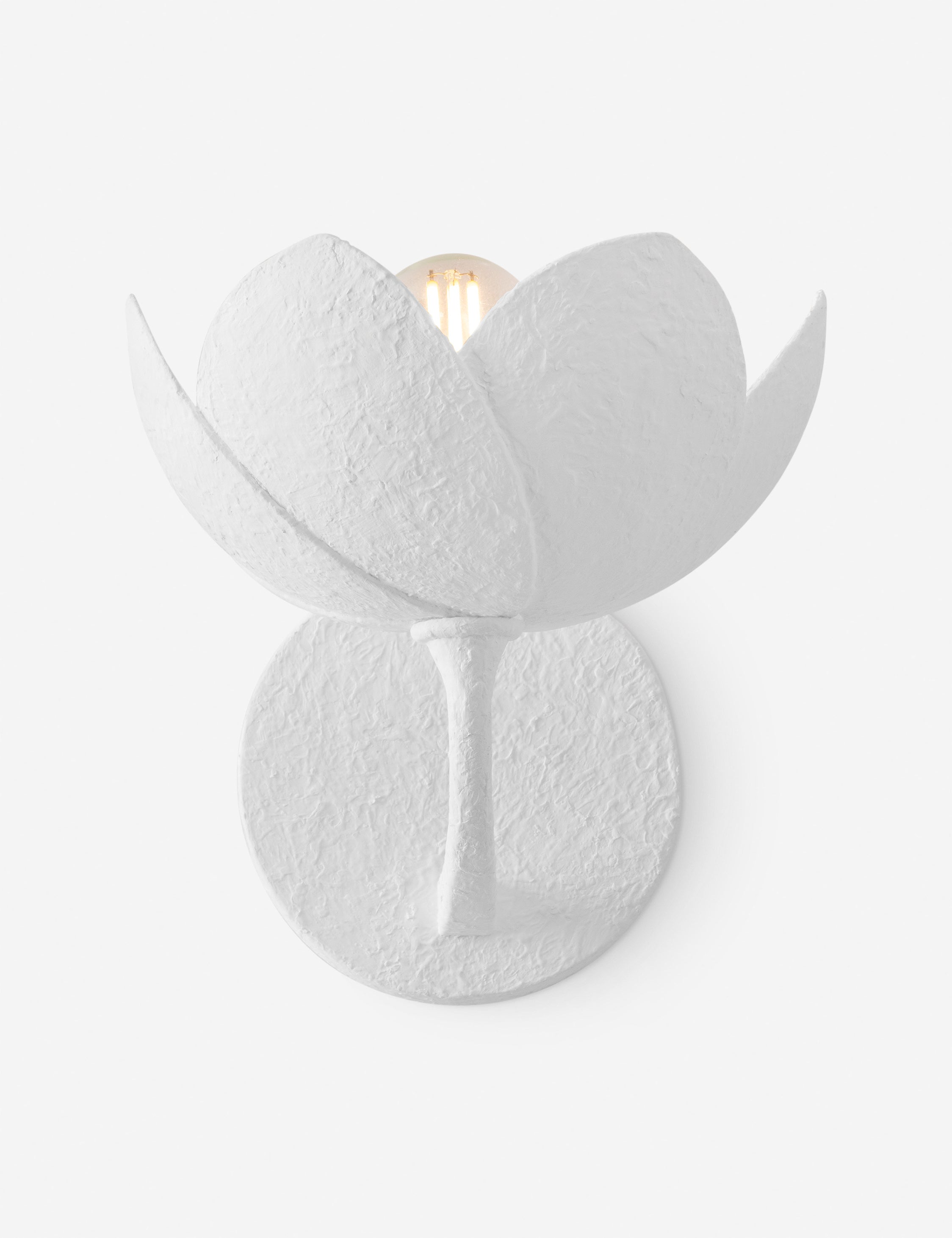 Mishal white gesso floral silhouette sconce light