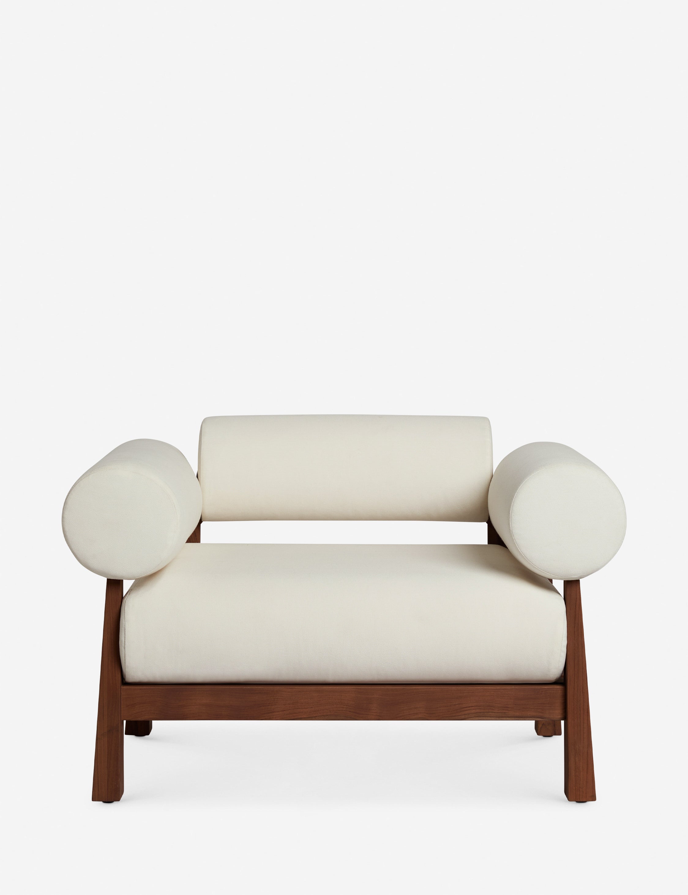 Bassano modern teak frame outdoor accent chair