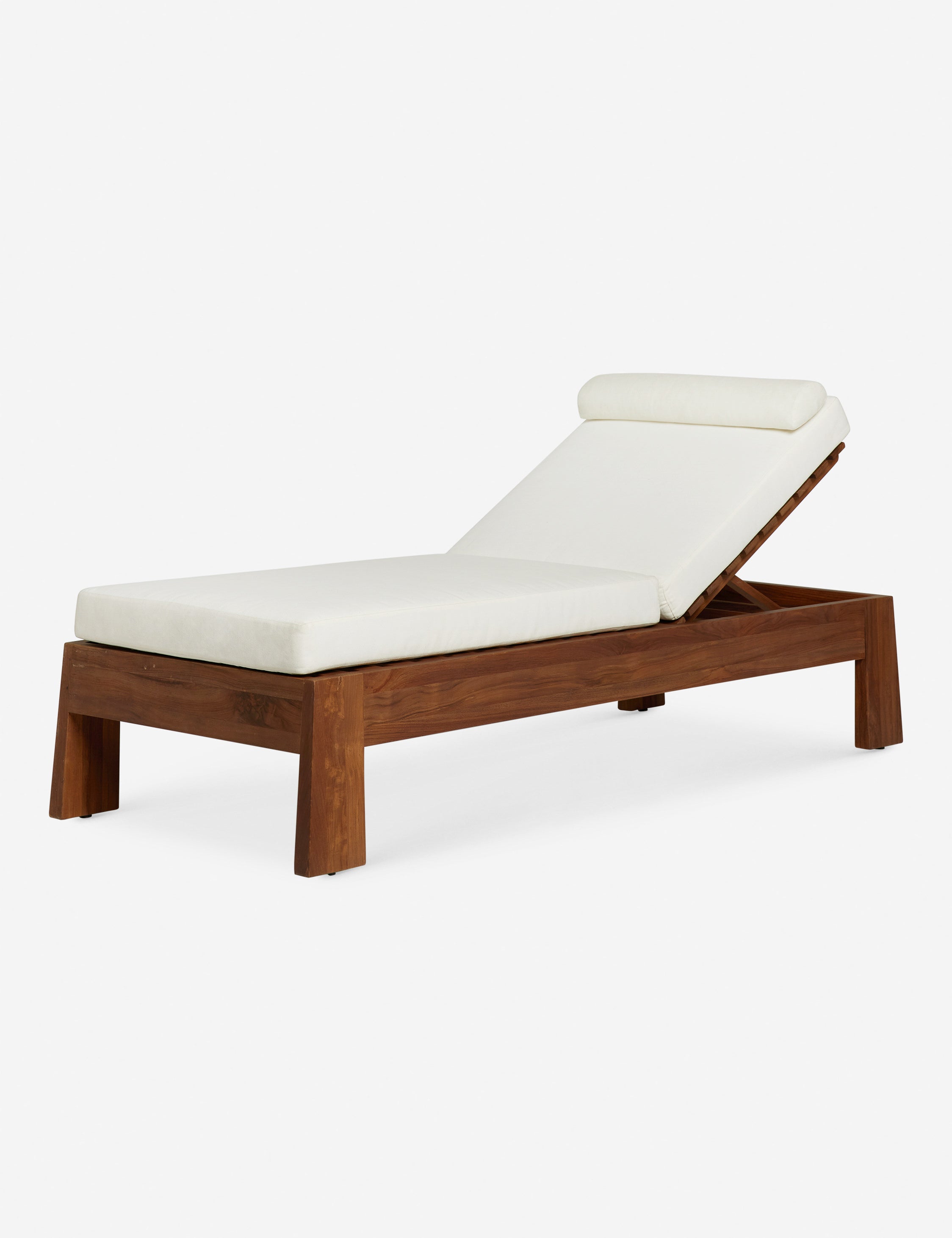 Bassano modern teak frame outdoor chaise lounge