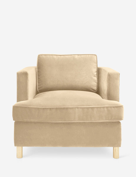#color::brie-classic-velvet | Belmont Brie beige velvet accent chair by Ginny Macdonald with a curved back and oversized plush cushions