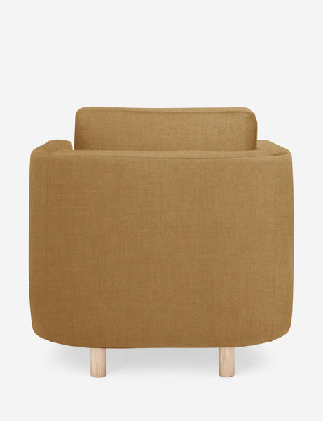 #color::camel-linen | Back of the Belmont Camel yellow linen accent chair