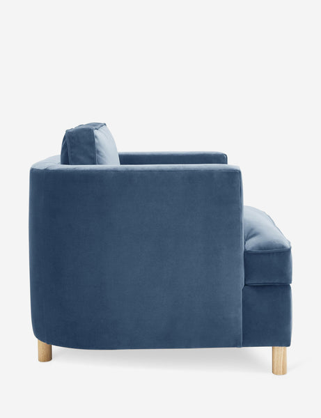 #color::harbor | Side of the Belmont Harbor blue velvet accent chair