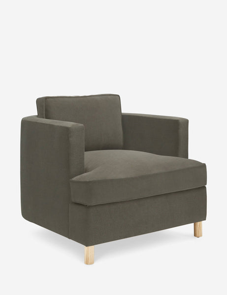 #color::Loden | Angled view of the Belmont Loden gray accent chair