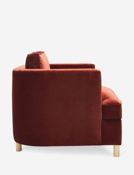 #color::paprika | Side of the Belmont Paprika red velvet accent chair