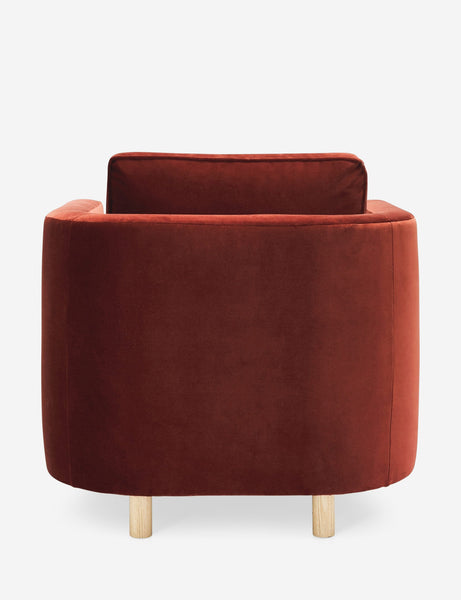 #color::paprika | Back of the Belmont Paprika red velvet accent chair