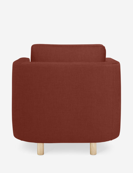 #color::terracotta-linen | Back of the Belmont Terracotta linen accent chair