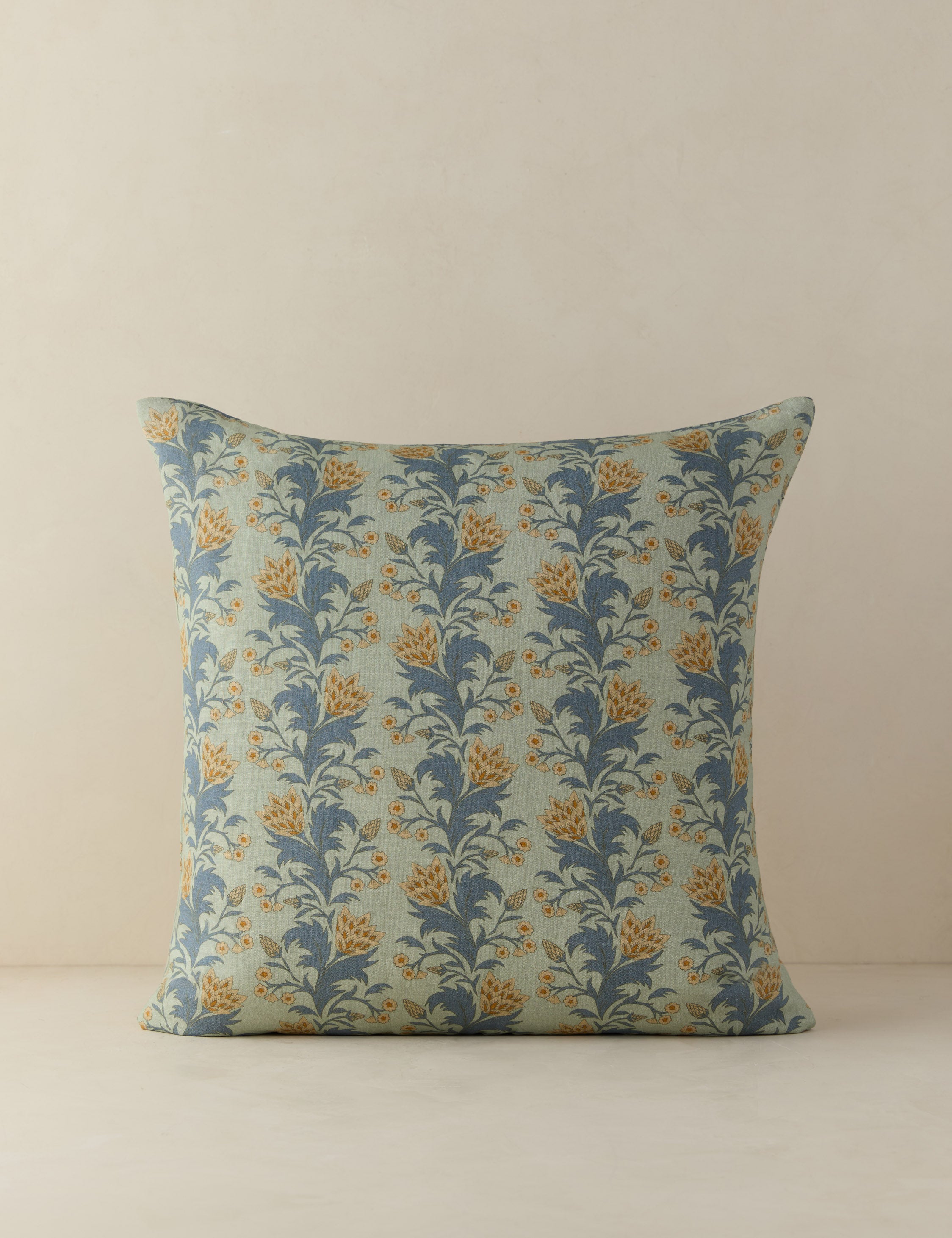 Catesby floral linen throw pillow