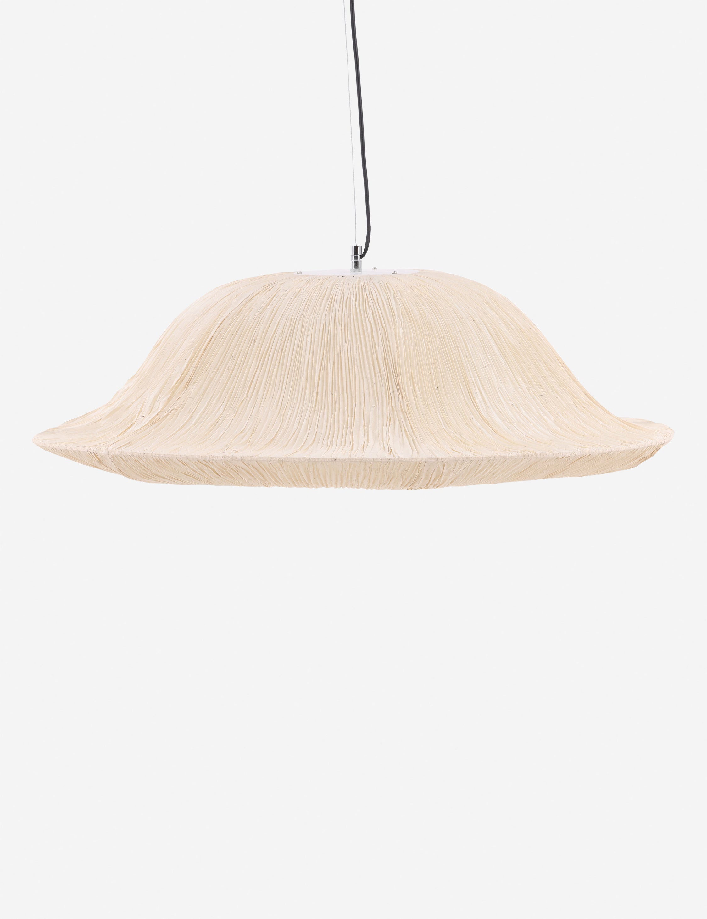 Savary pleated paper shade pendant light.