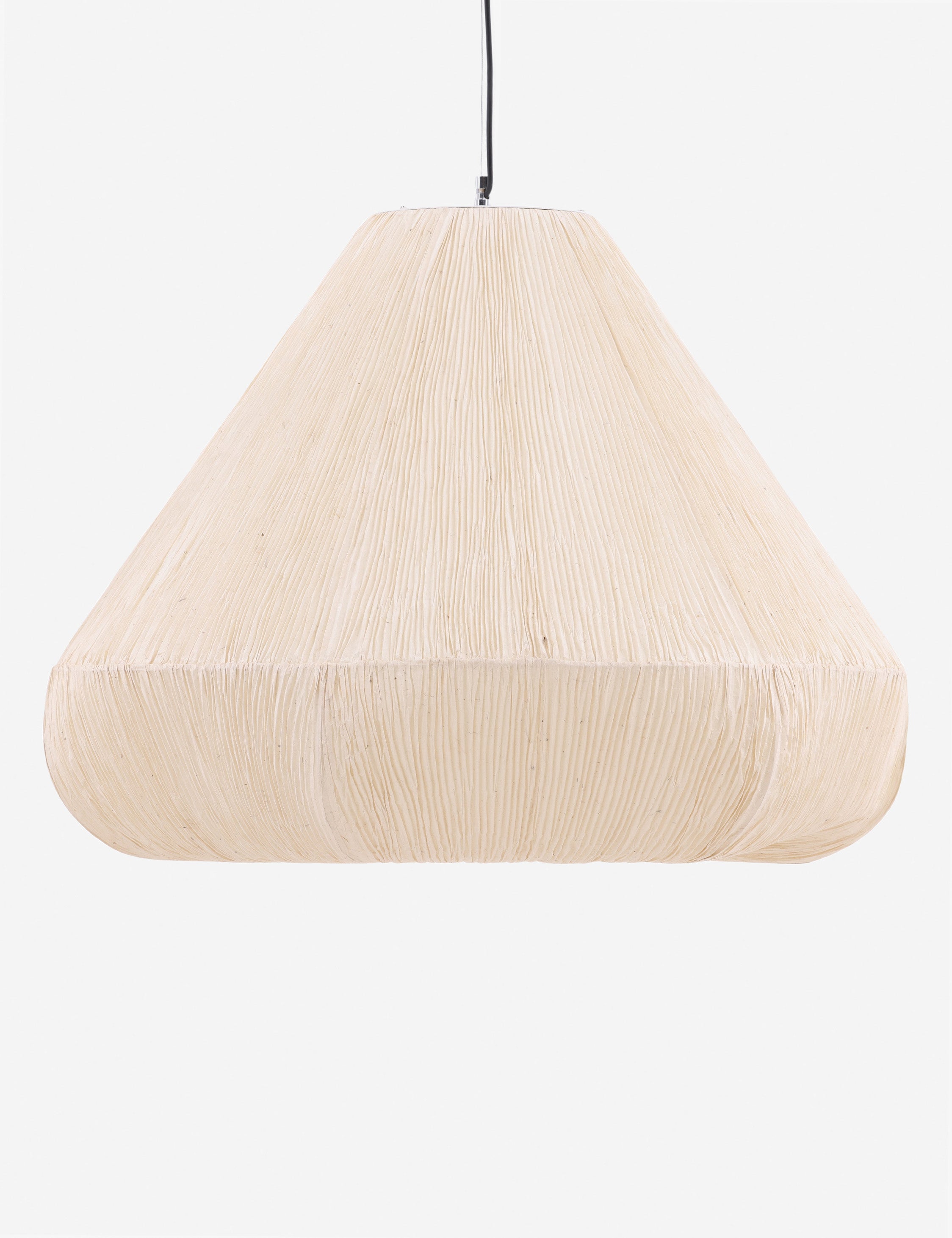 Mireielle pleated paper shade pendant light.