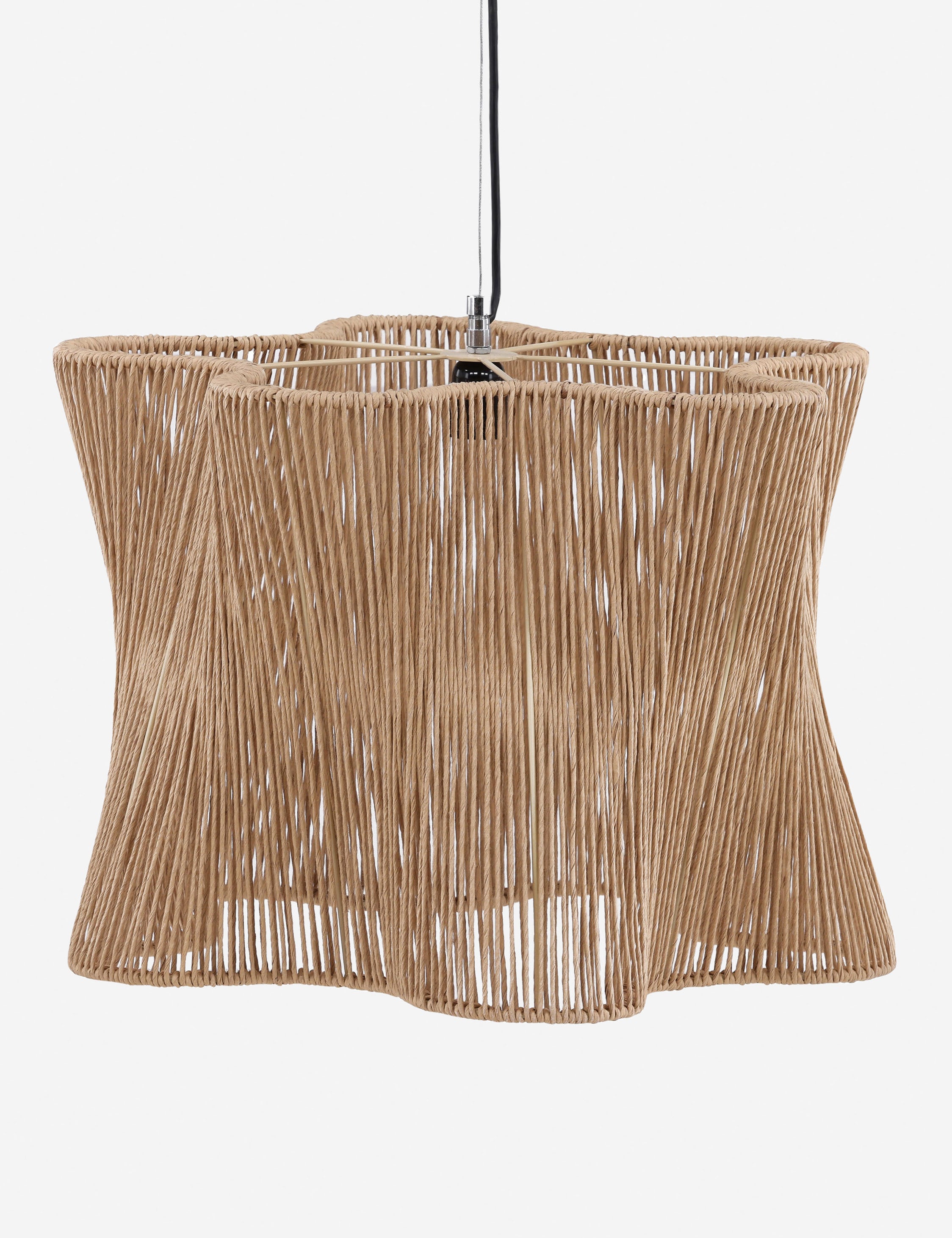 Masato sculptural open frame rope pendant light.