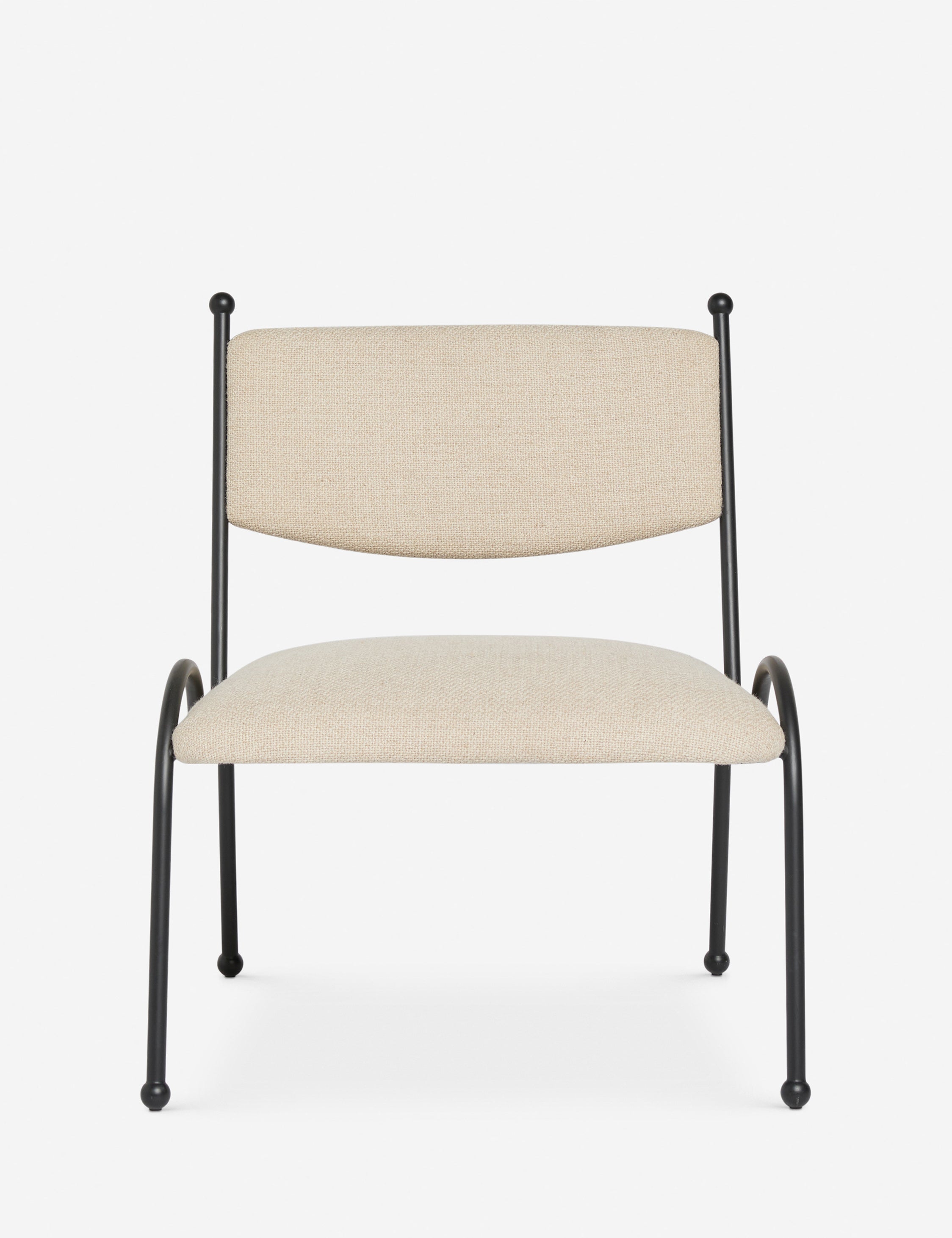 Fidia curved metal silhouette accent chair by Aimee Song