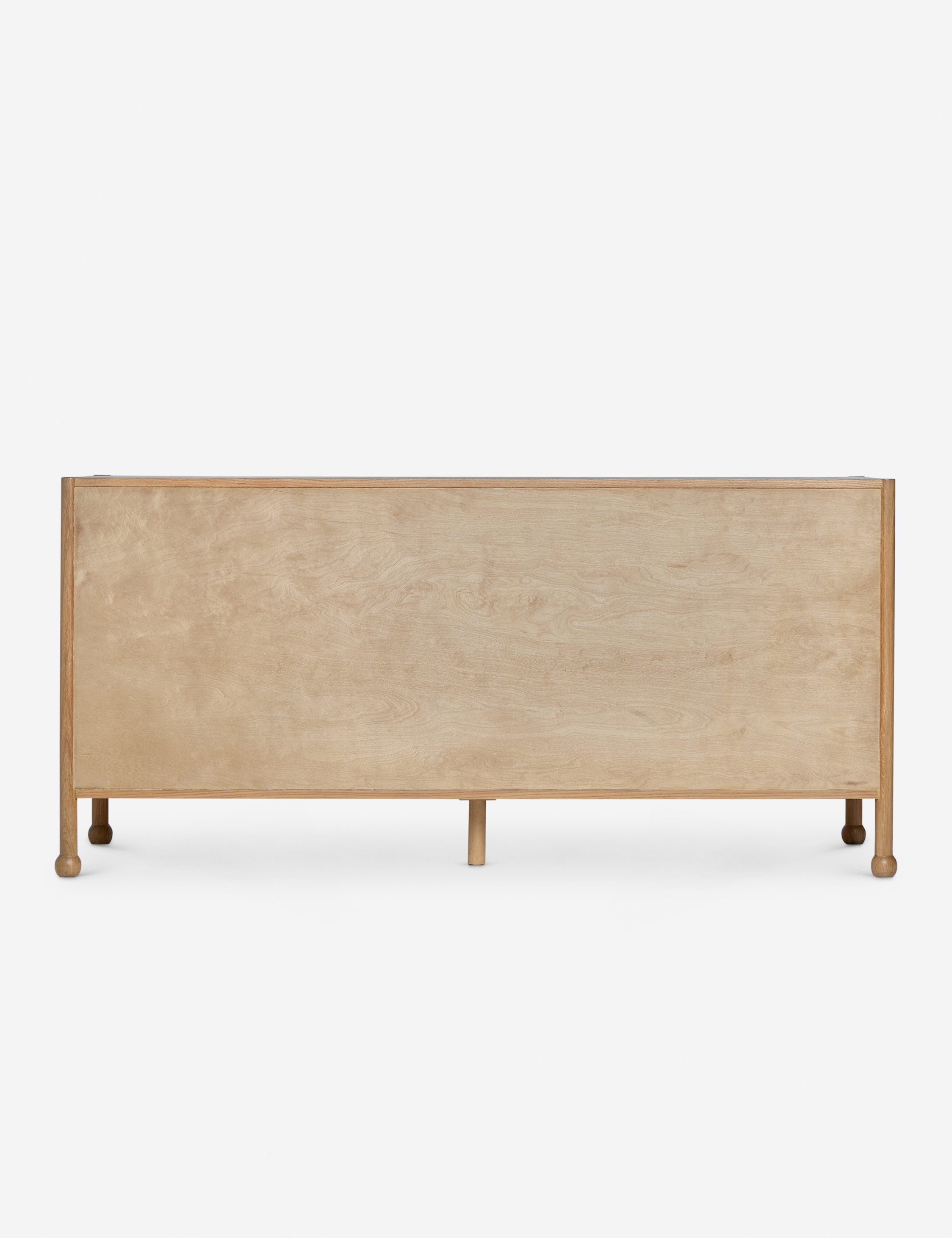 Back of the Fontaine wavy detailing solid oak 6-drawer dresser by Aimee Song