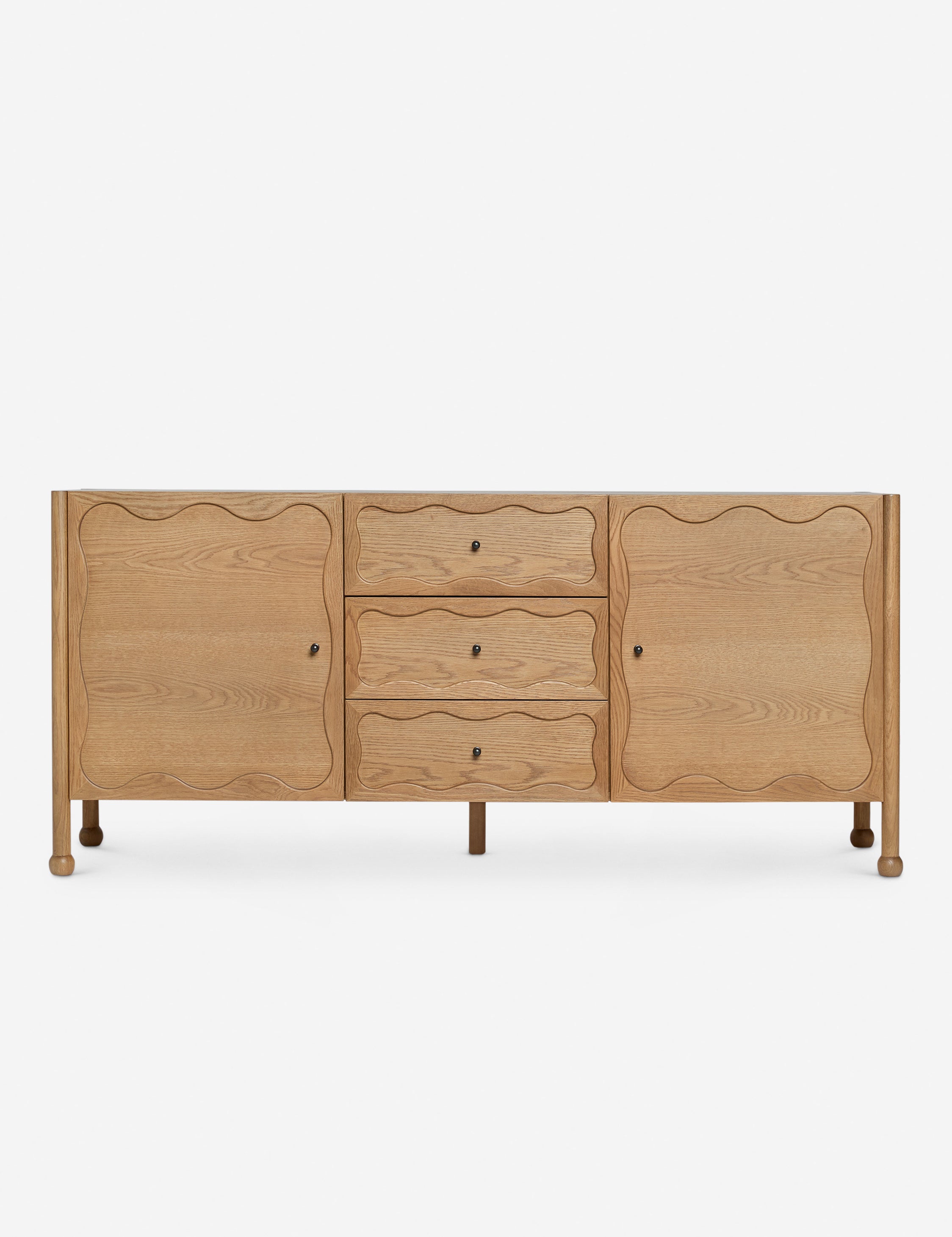 Fontaine wavy detailing solid oak sideboard by Aimee Song