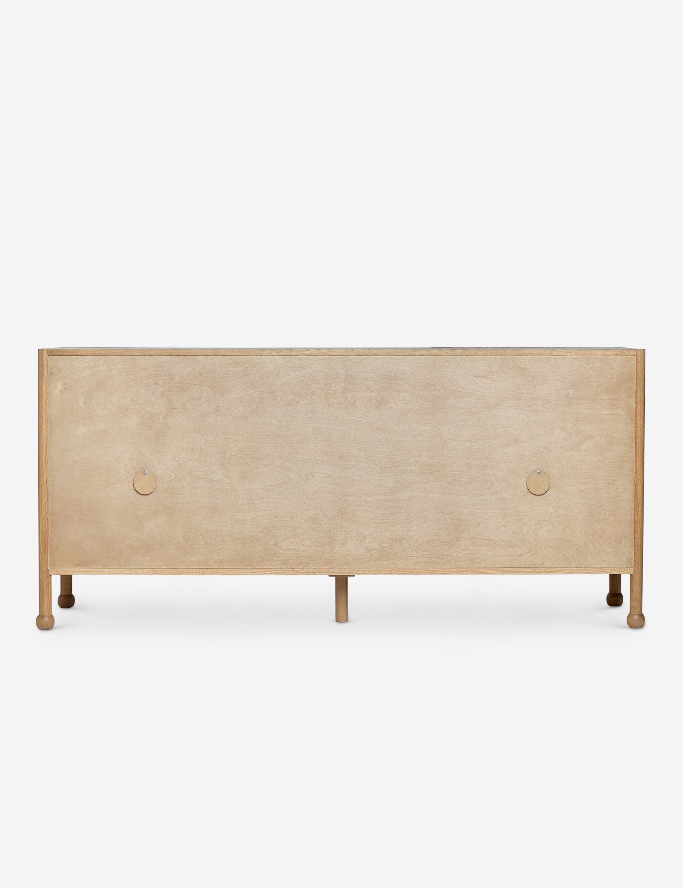 Back of the Fontaine wavy detailing solid oak sideboard by Aimee Song