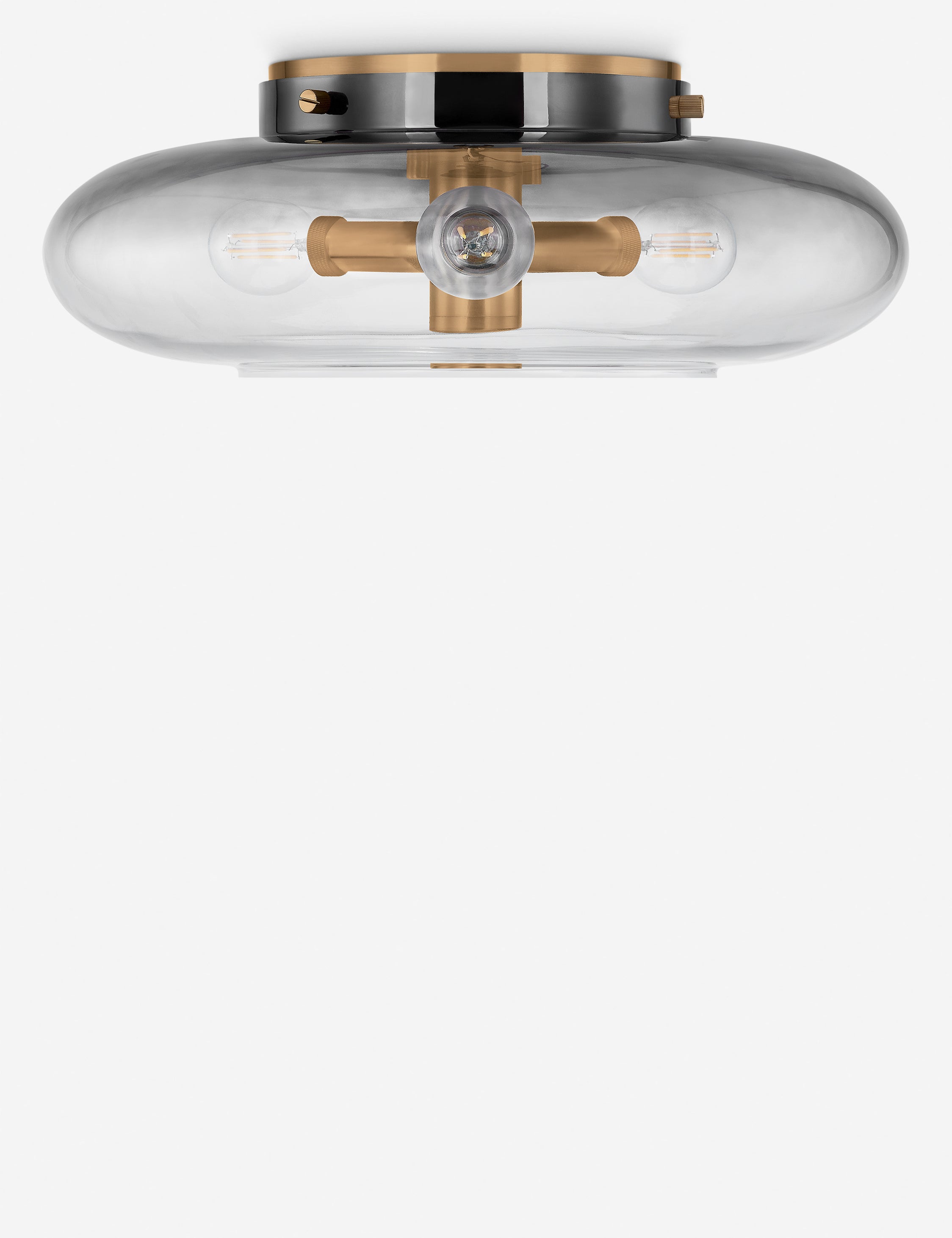 Macmillan modern smoke tint glass flush mount light