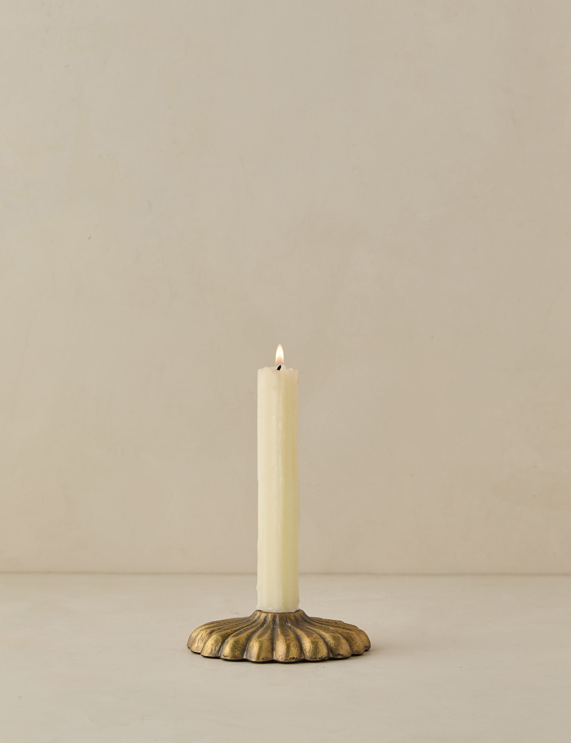 Giovanna brass taper candle holder