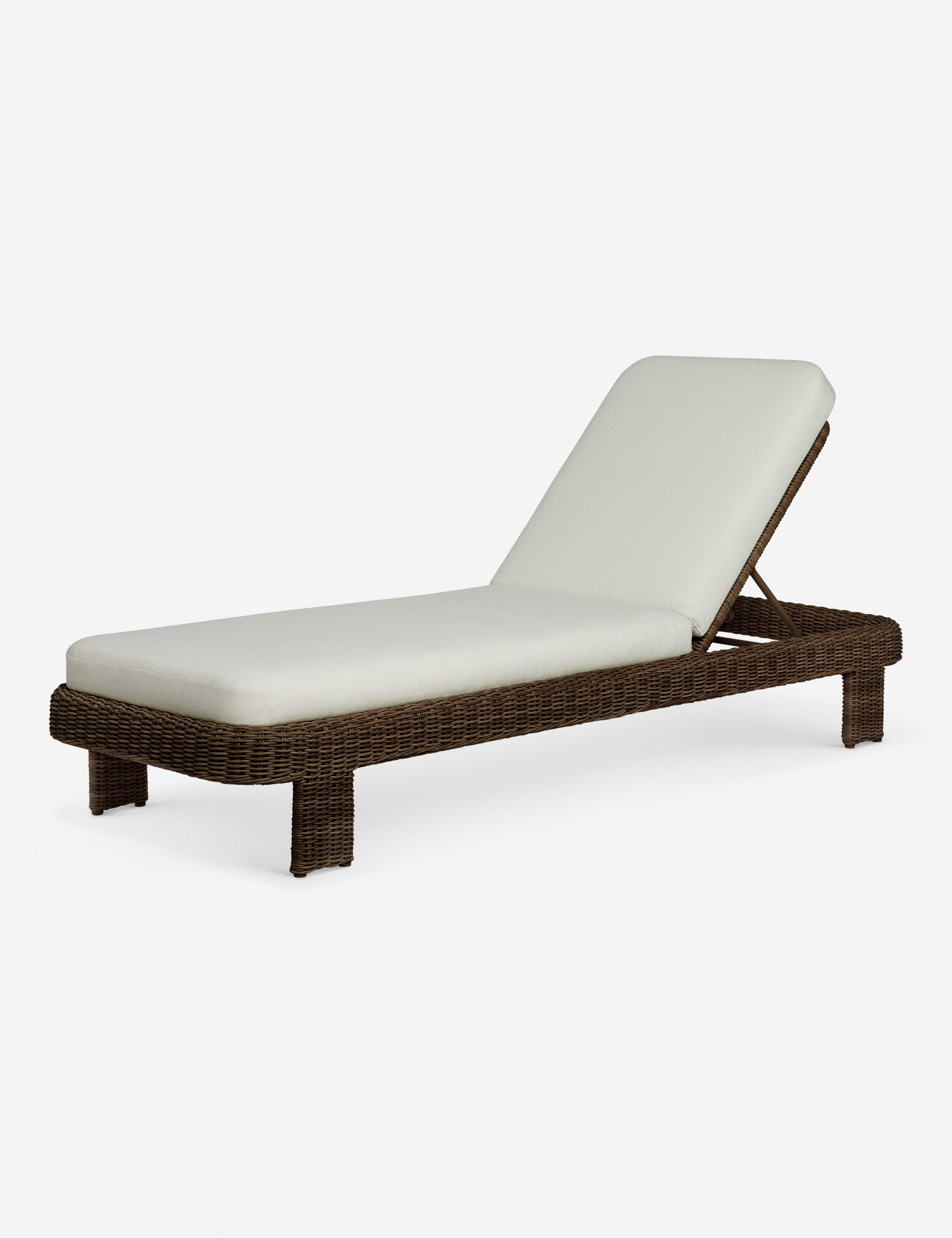 Hadler modern sculptural wicker outdoor chaise lounger