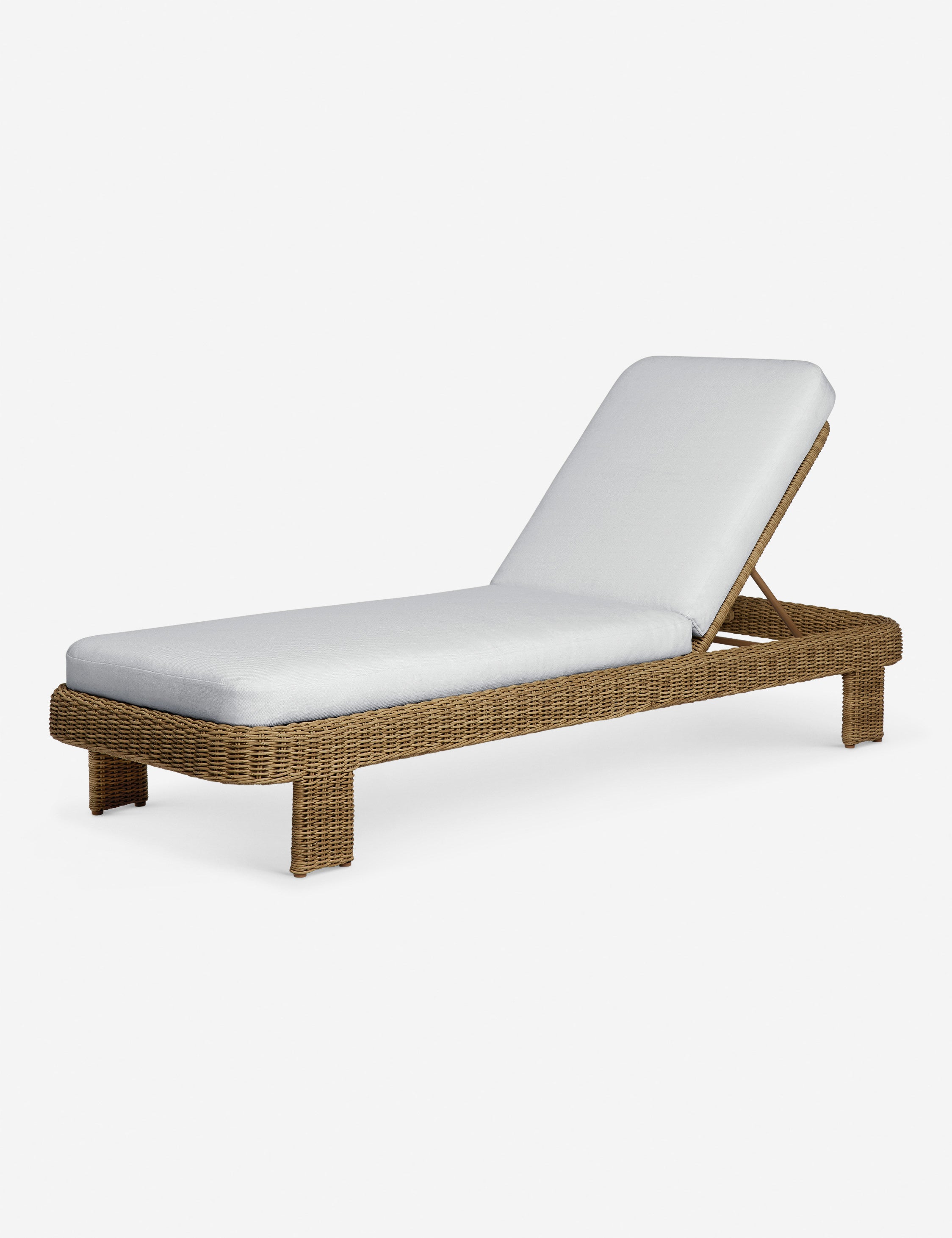 Hadler modern sculptural wicker outdoor chaise lounger