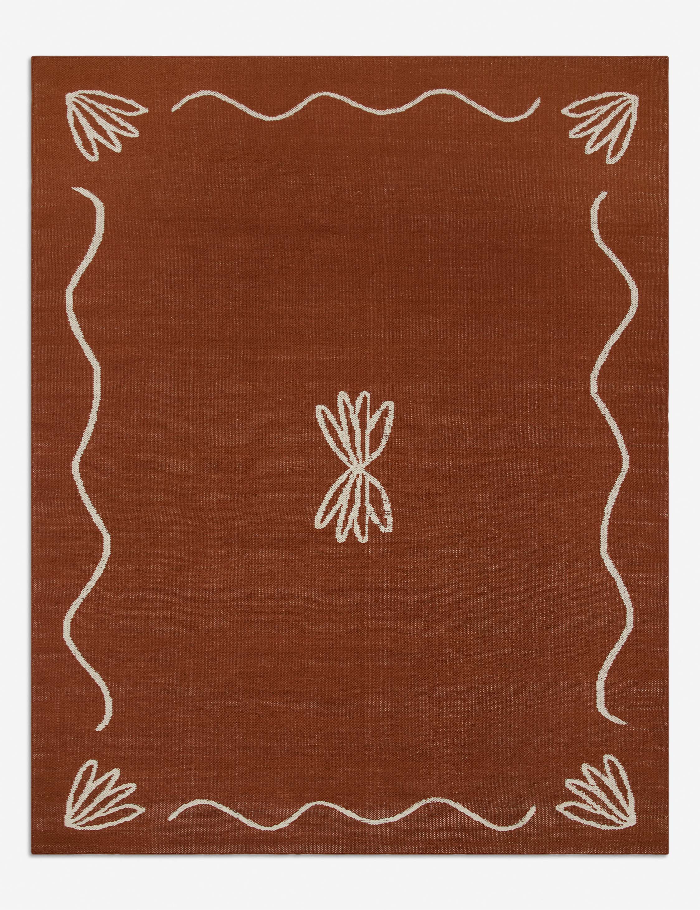 Lovett minimalist border design indoor / outdoor rug by Sarah Sherman Samuel