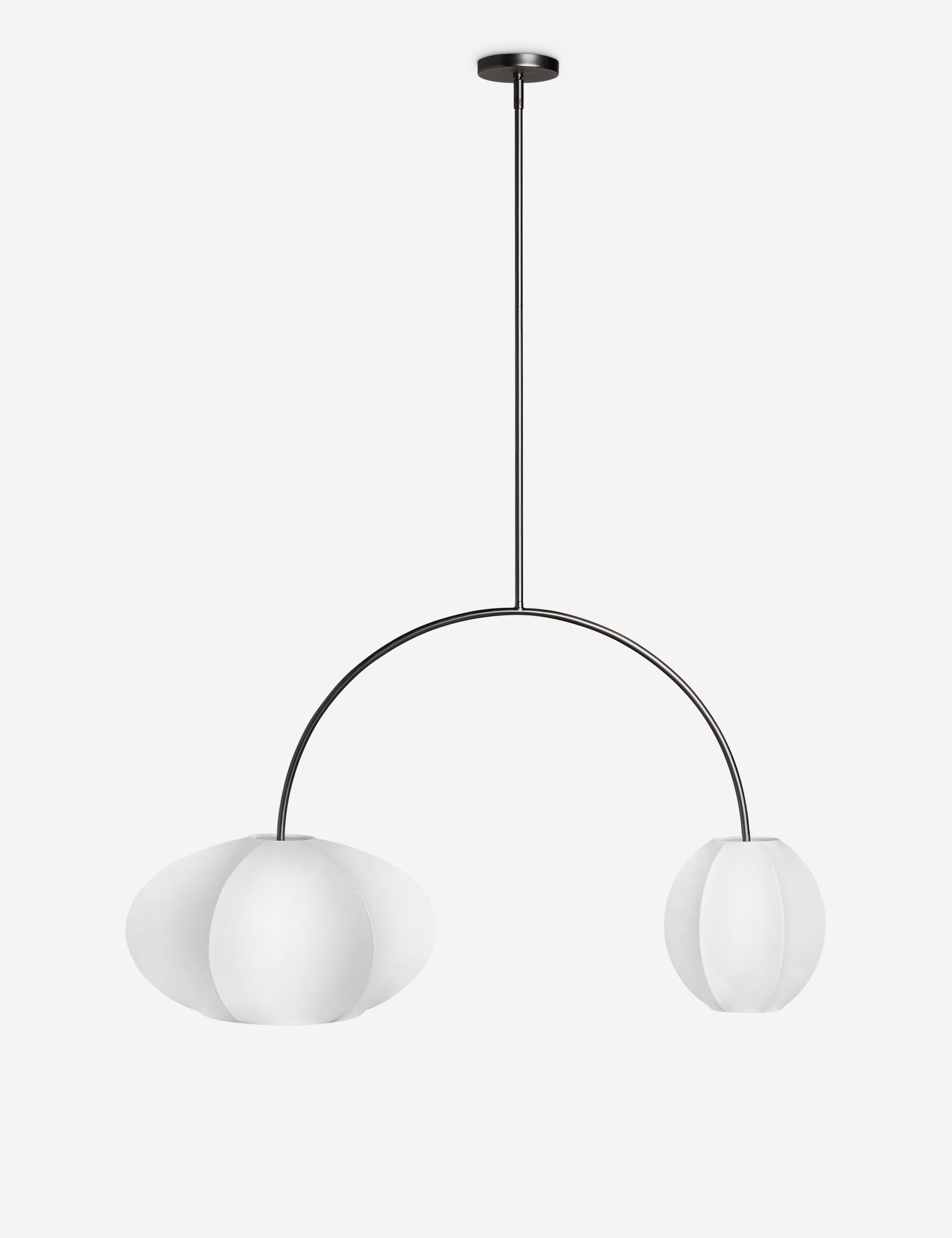 Luneth arc-shape lantern shade linear chandelier by Aimee Song