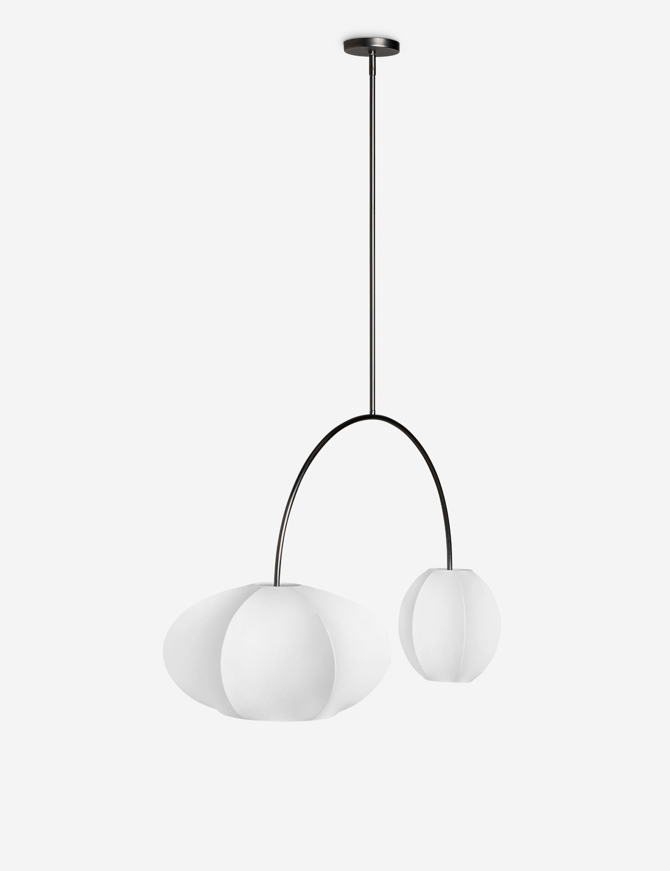 Luneth arc-shape lantern shade linear chandelier by Aimee Song