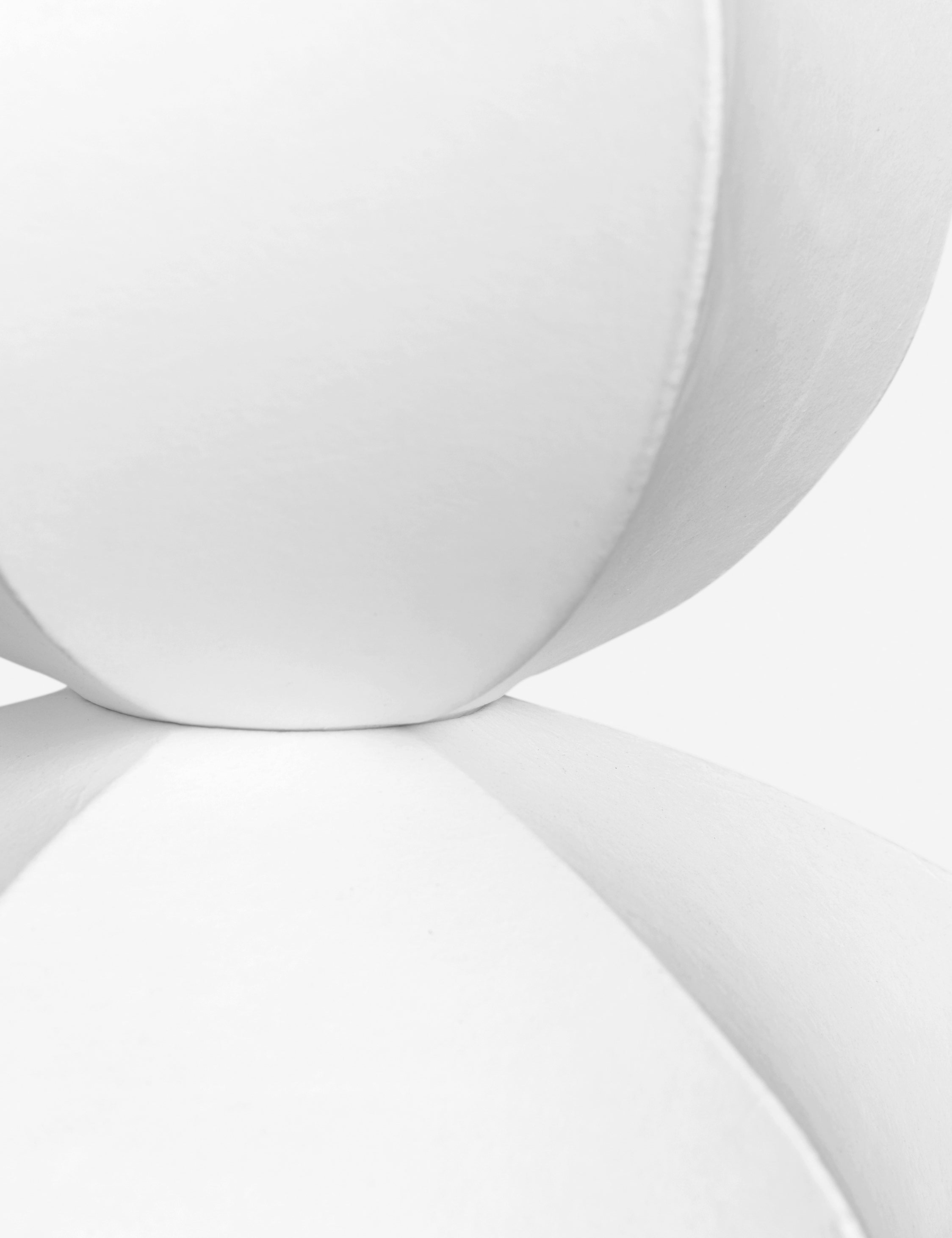Close up view of the shade of the Luneth stacked lantern shade pendant light by Aimee Song