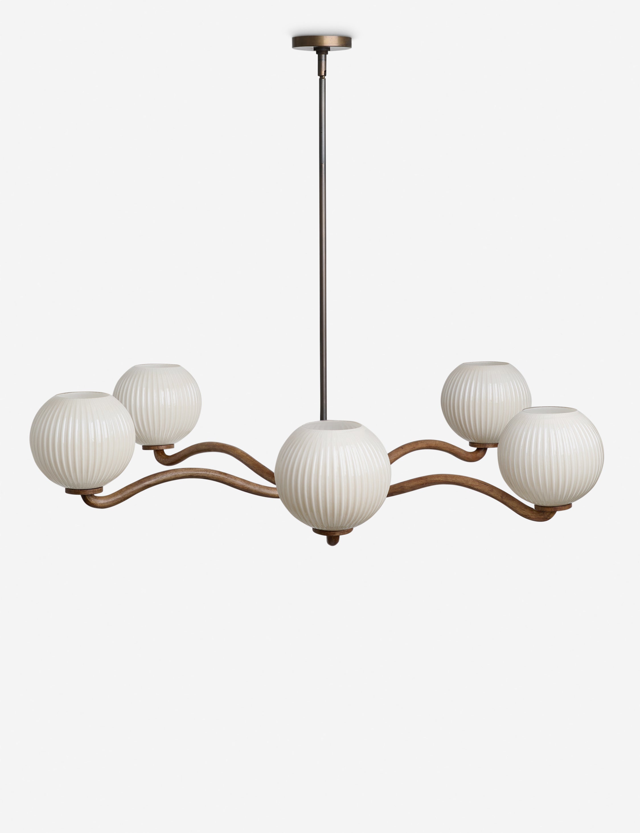 Nara fluted glass 5-globe chandelier by Aimee Song